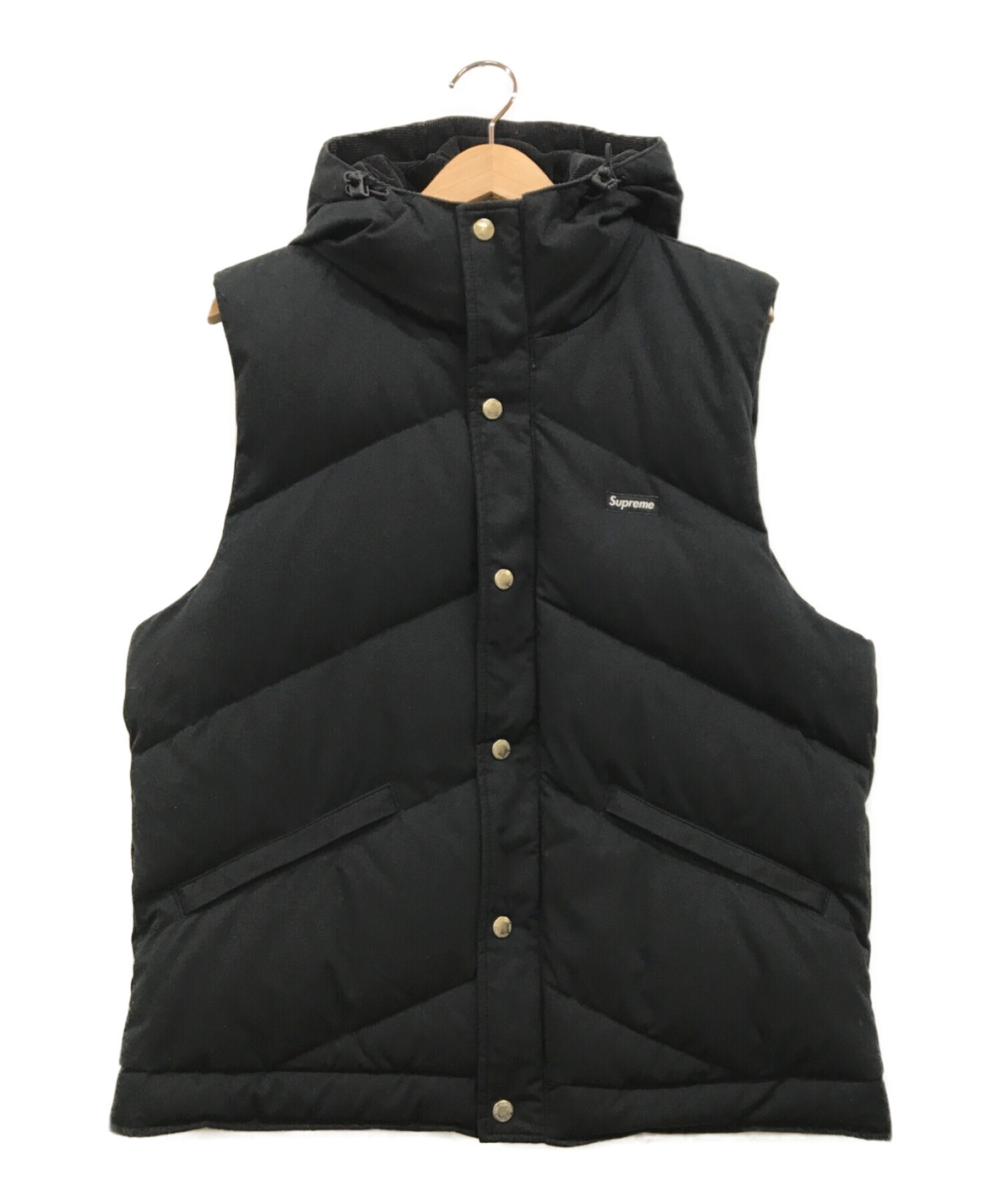SUPREME (シュプリーム) Hooded Down Vest ブラック サイズ:M