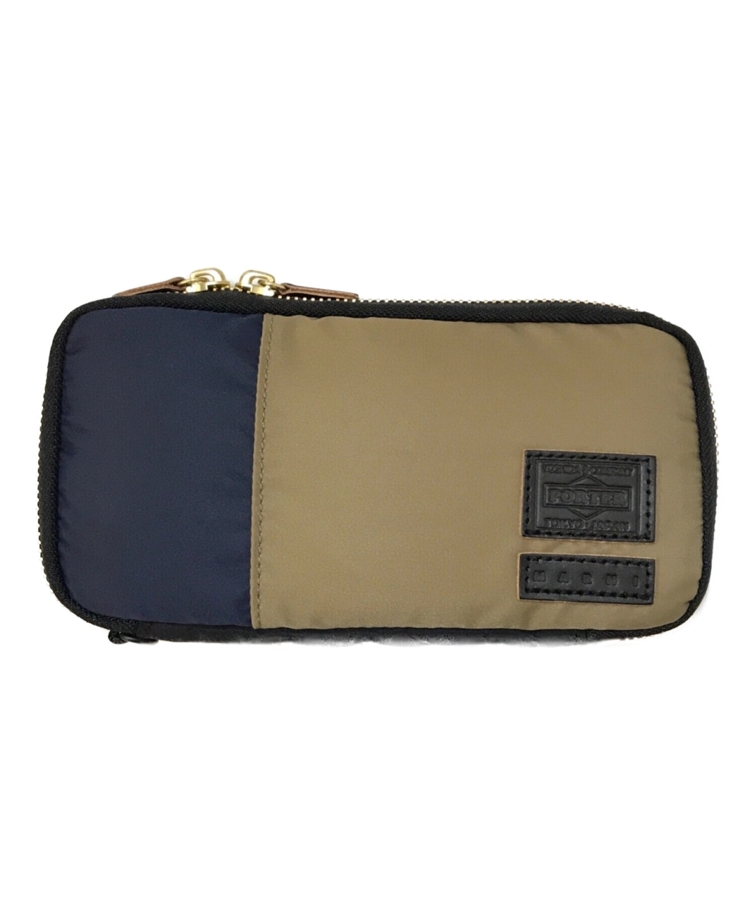 PORTER MARNI／ラウンドジップ／ネイビー×ベージュ 長財布 ポーター 
