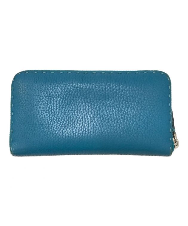 中古・古着通販】FENDI (フェンディ) ラウンドジップ長財布 ブルー 