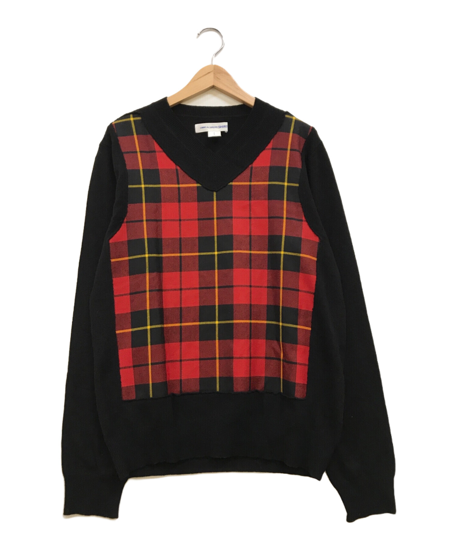 COMME des GARCONS SHIRT 袖切り替えチェックシャツ ss