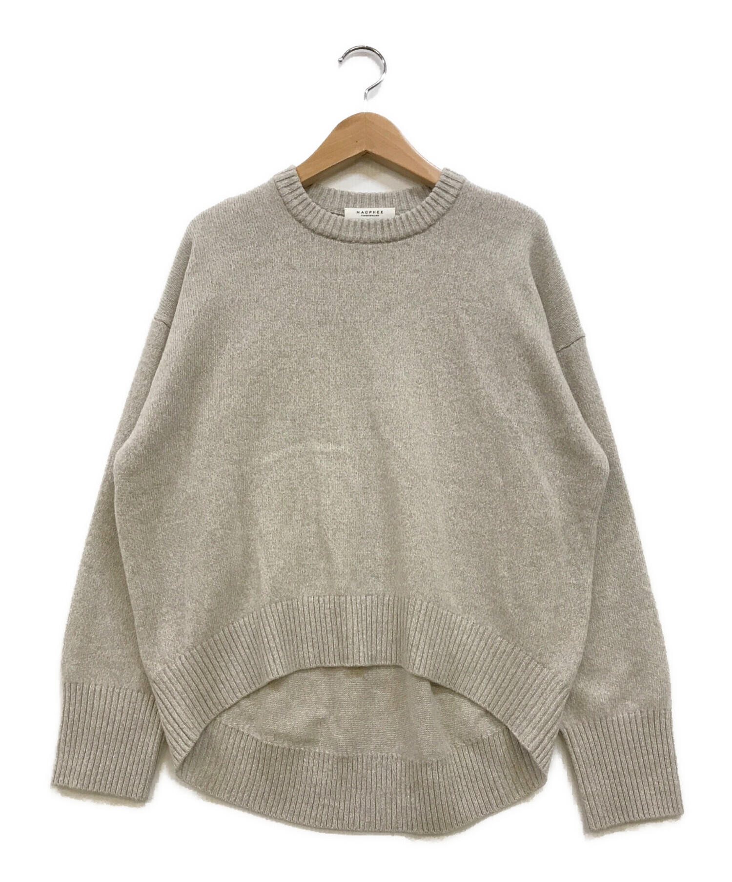 MACPHEE グレー クルーネックセーター 新品タグ付き｜レディース