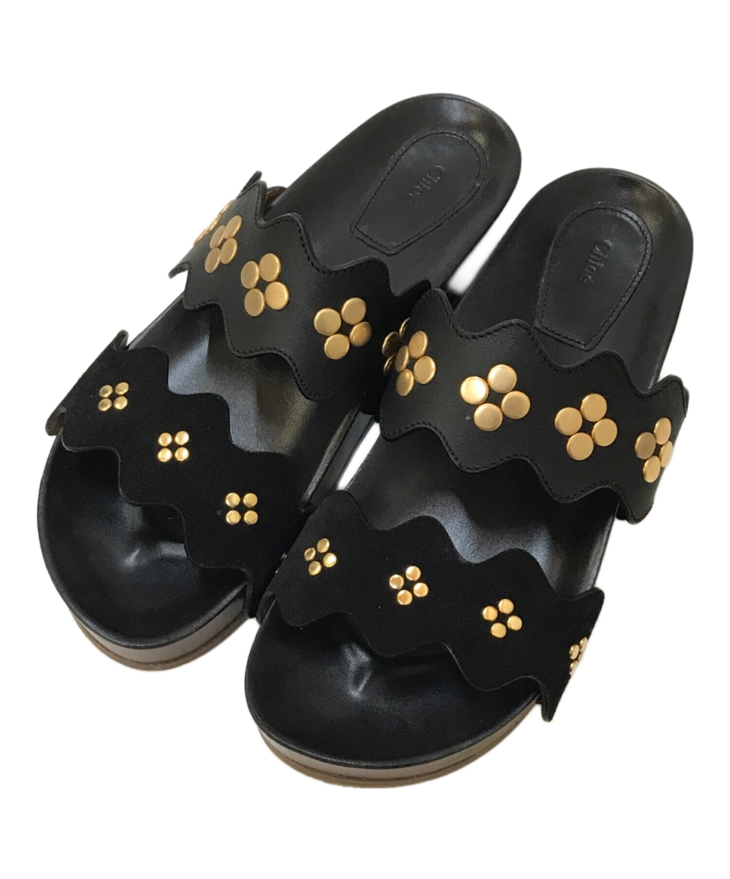 中古・古着通販】Chloe (クロエ) スタッズサンダル ブラック 
