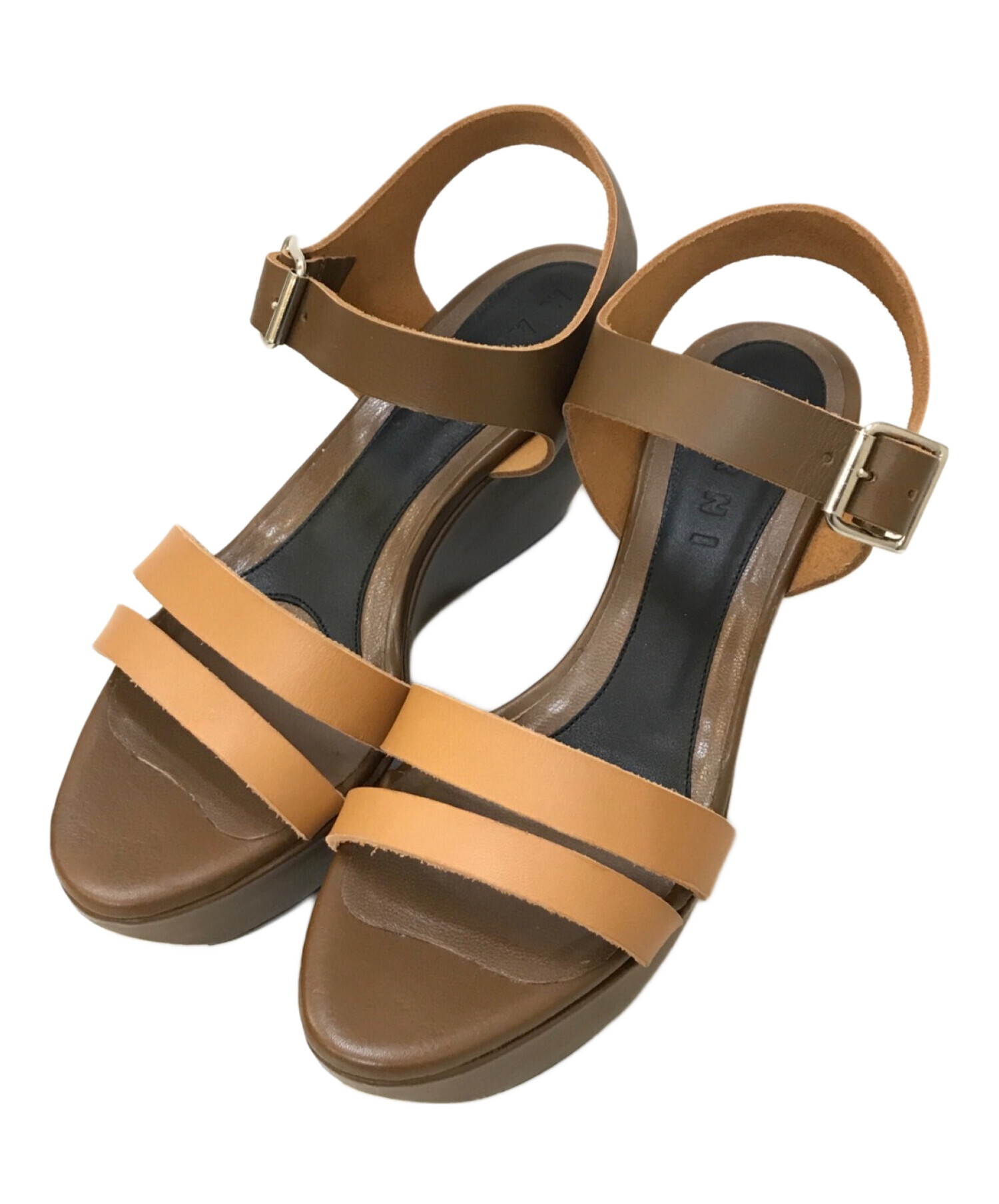 中古・古着通販】MARNI (マルニ) ウェッジソールサンダル ブラウン 