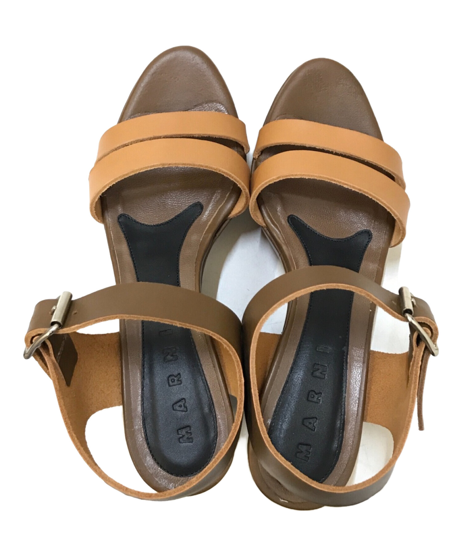 ☆良品☆マルニ クロスレザーウェッジソールサンダル MARNI （中古  