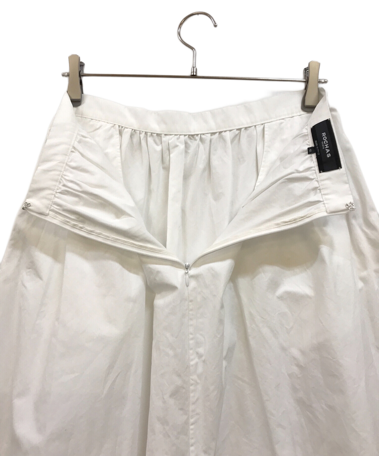 中古・古着通販】ROCHAS (ロシャス) フレアスカート ホワイト サイズ  