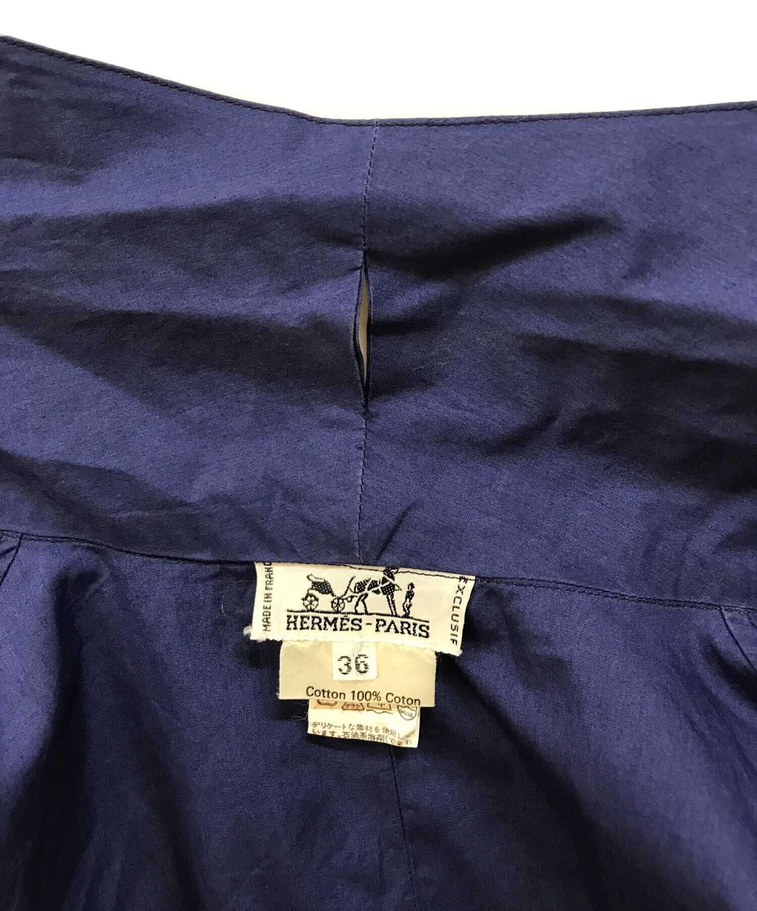 中古・古着通販】HERMES (エルメス) ボウタイノースリーブブラウス 