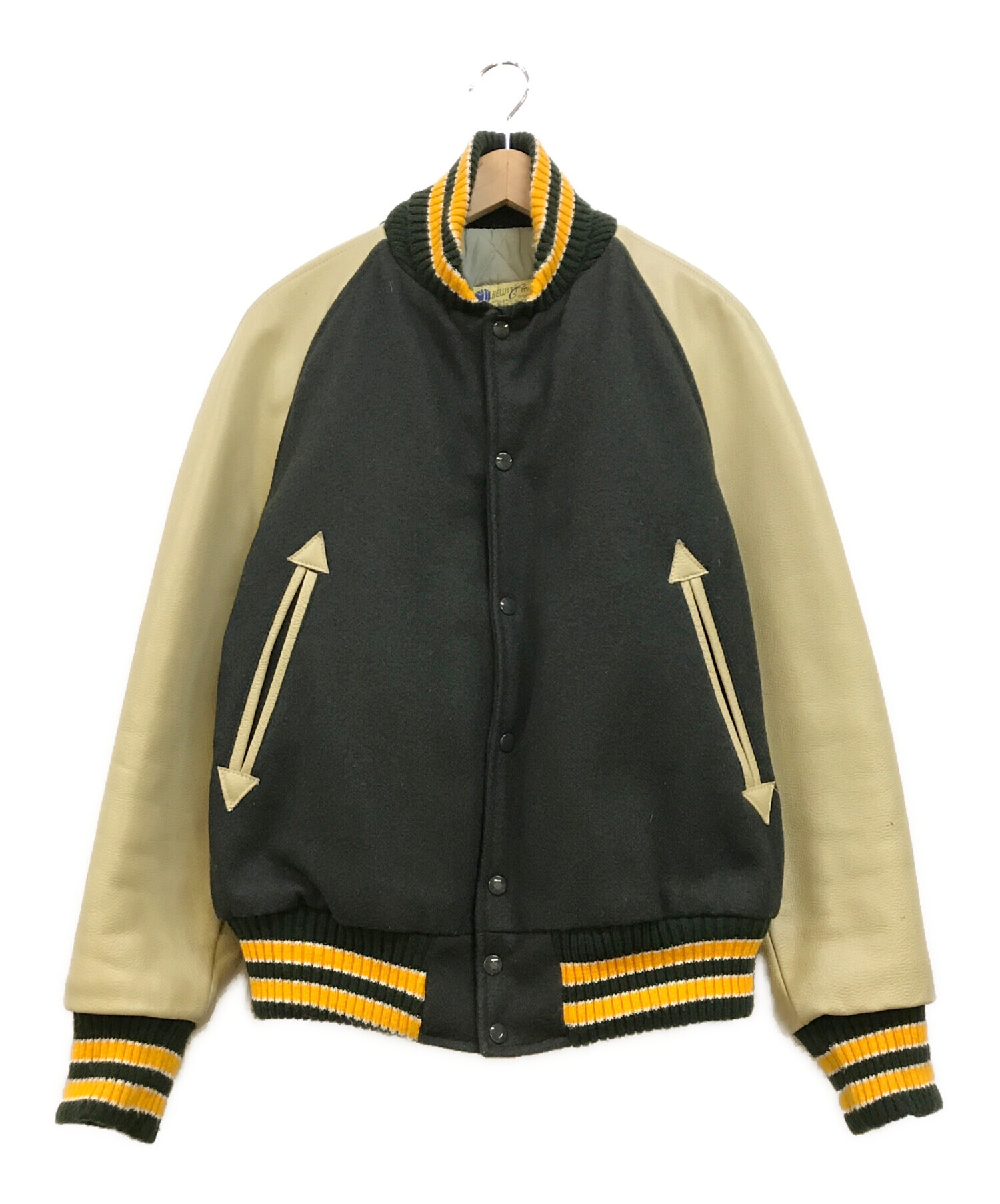 中古・古着通販】HEWITT (ヒューイット) レザースリーブスタジャン 