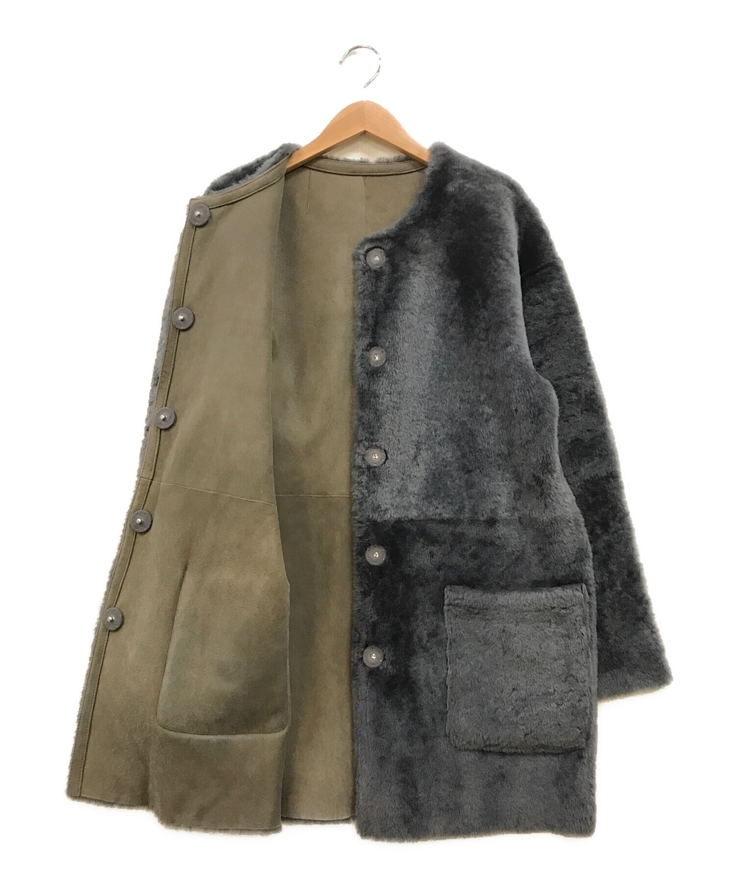 極美品】 見易 Theoryluxe セオリー リアルムートン M リバーシブル