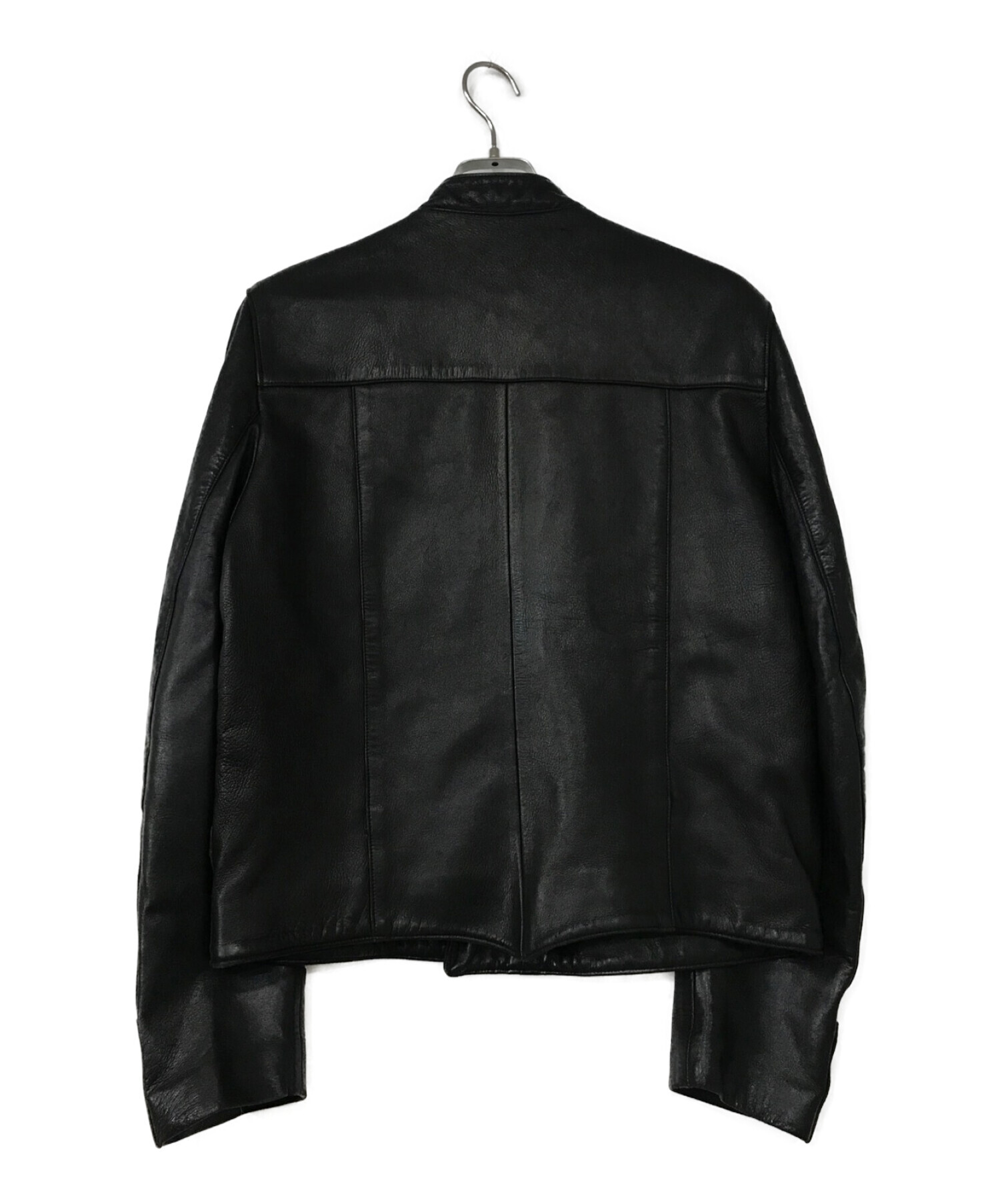 agnes b homme (アニエスベーオム) ナポレオンレザージャケット ブラック サイズ:3