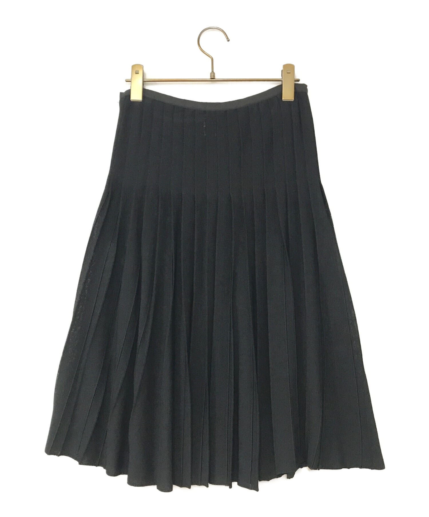CHANEL (シャネル) メタルプレートプリーツスカート ブラック サイズ:38