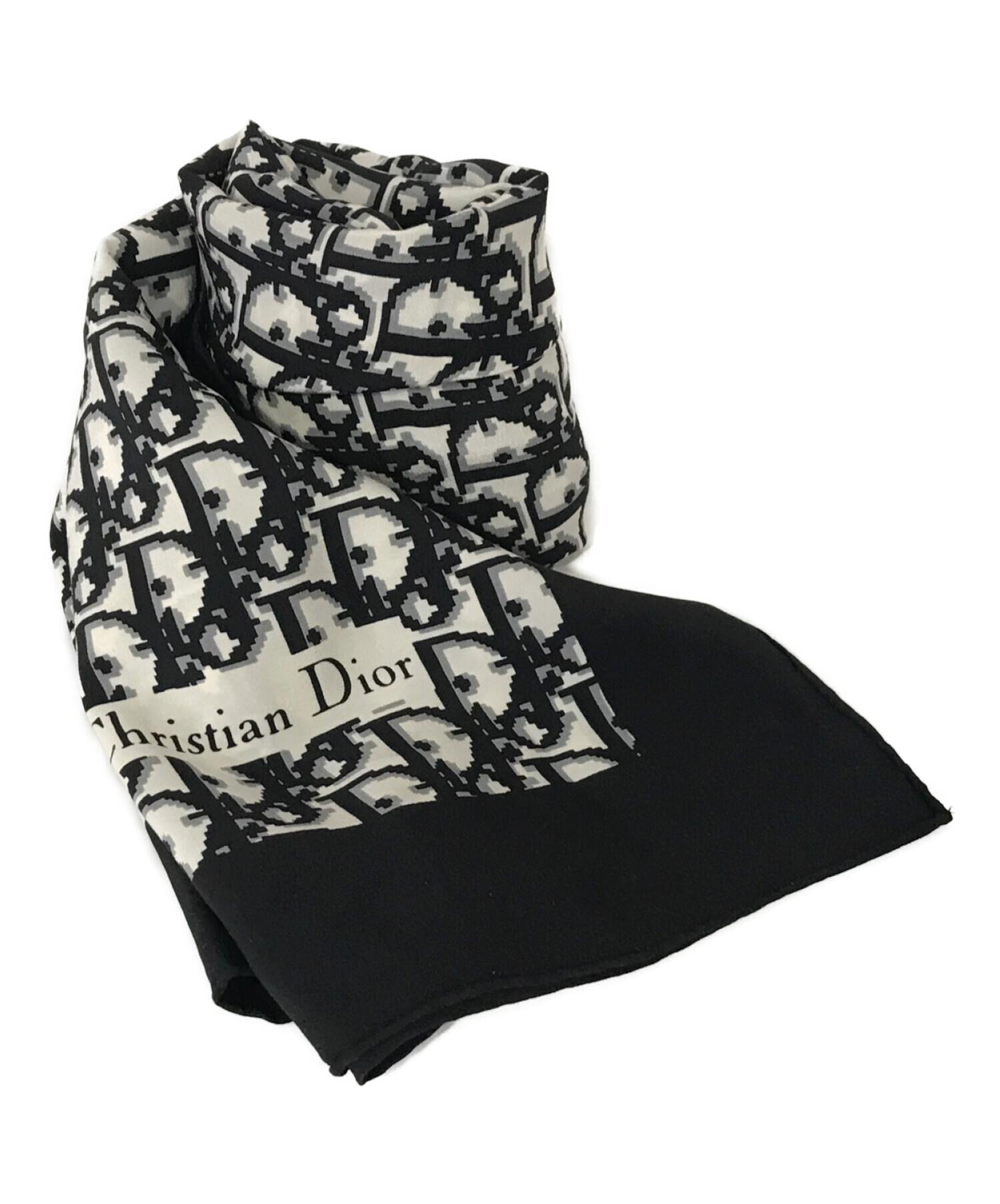 Christian Dior ECHAPRES (クリスチャン ディオール エシャール) トロッター柄スカーフ ブラック