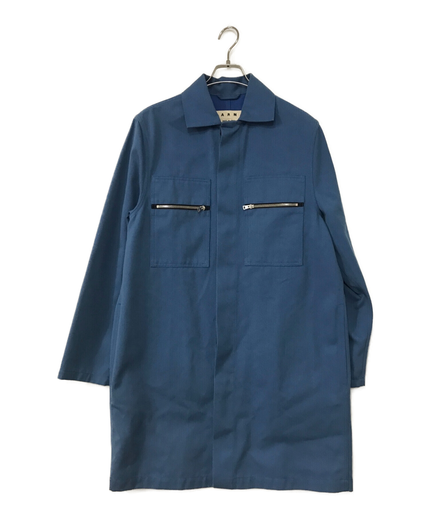 中古・古着通販】MARNI (マルニ) ステンカラーコート ブルー サイズ:46 