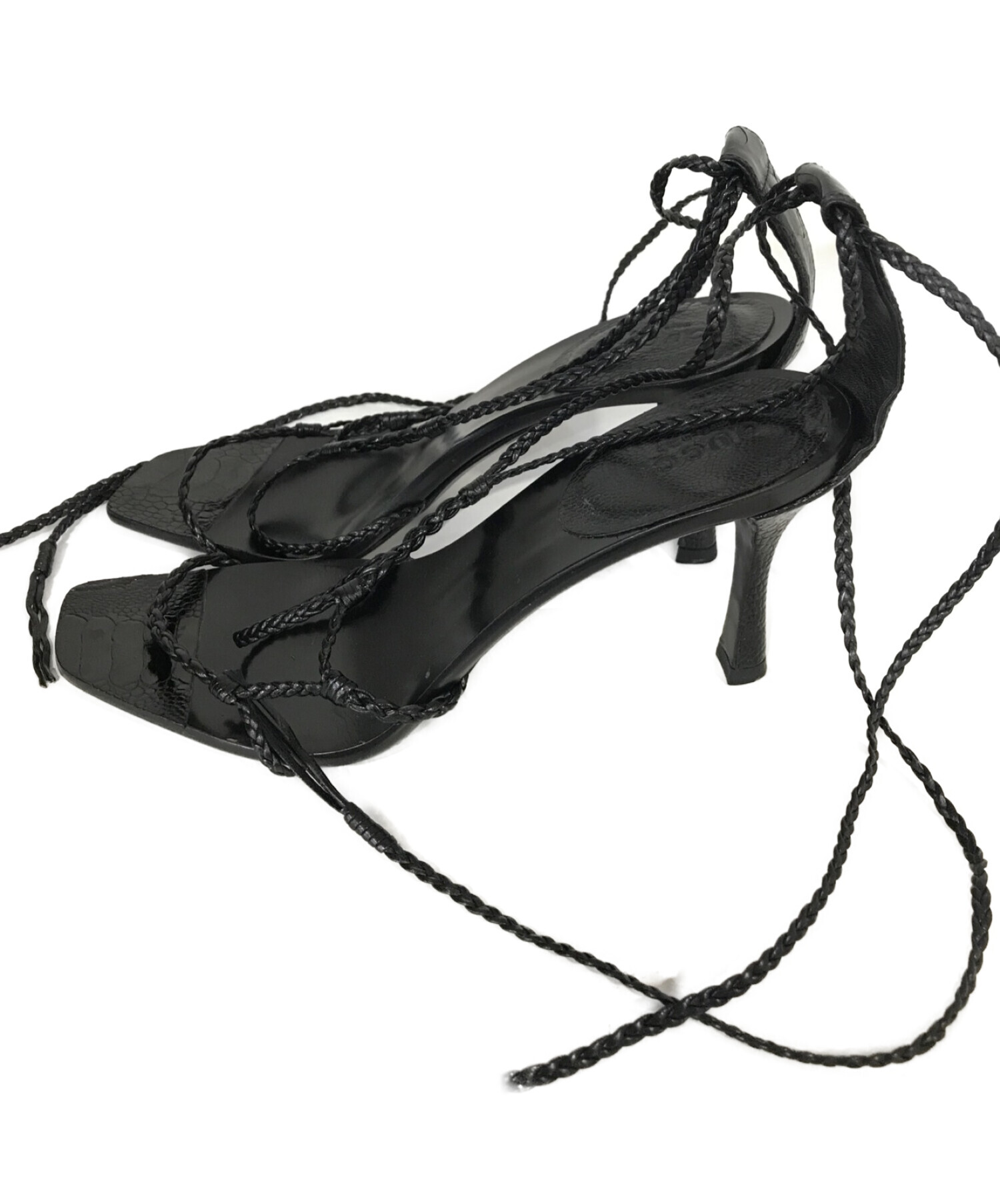 中古・古着通販】GUCCI (グッチ) strappy sandals ブラック サイズ:34C 