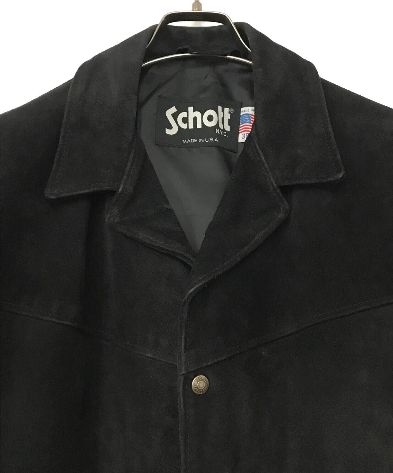 中古・古着通販】Schott (ショット) スエードジャケット ブラック
