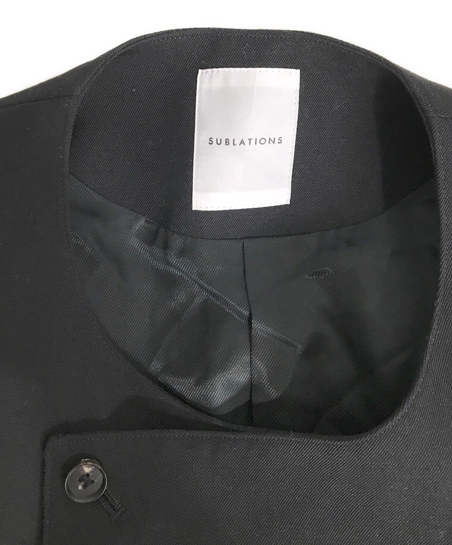中古・古着通販】SUBLATIONS (サブレーションズ) ロングジレ ブラック 