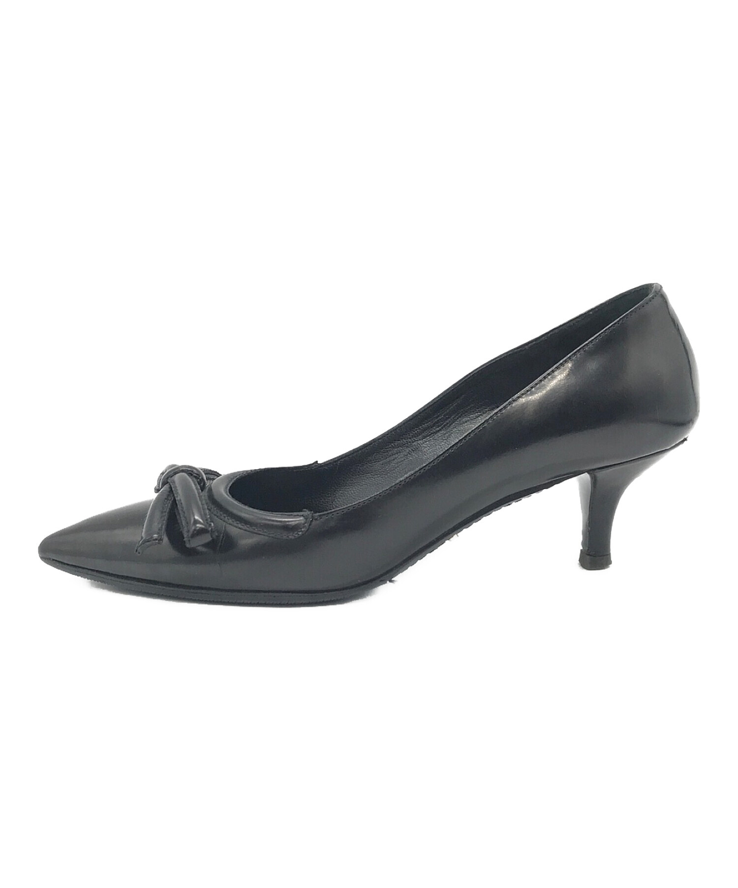 中古・古着通販】PRADA (プラダ) ヒールパンプス ブラック サイズ:35 
