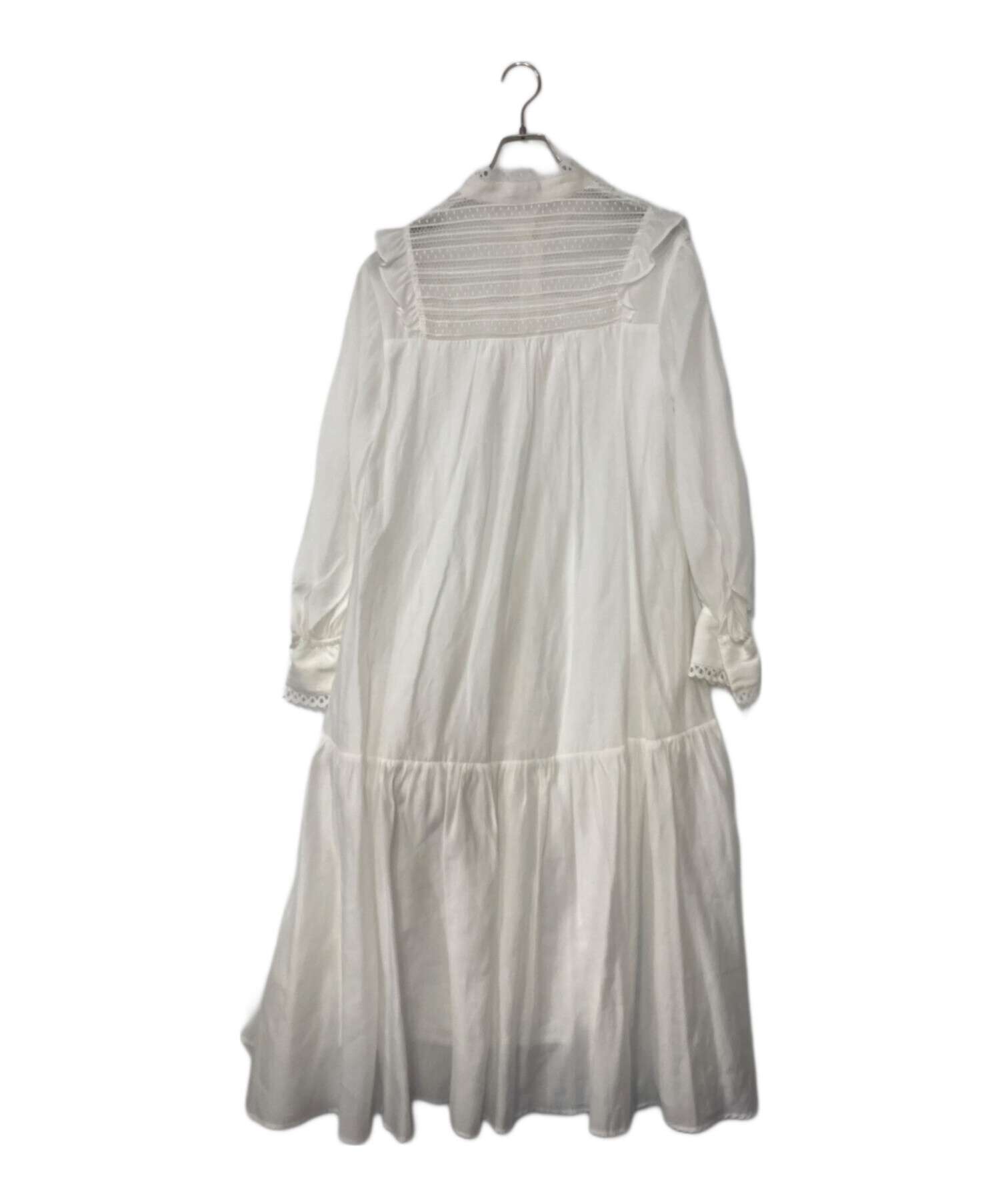 中古・古着通販】Estella.K (エステラケー) 長袖ワンピース ホワイト 