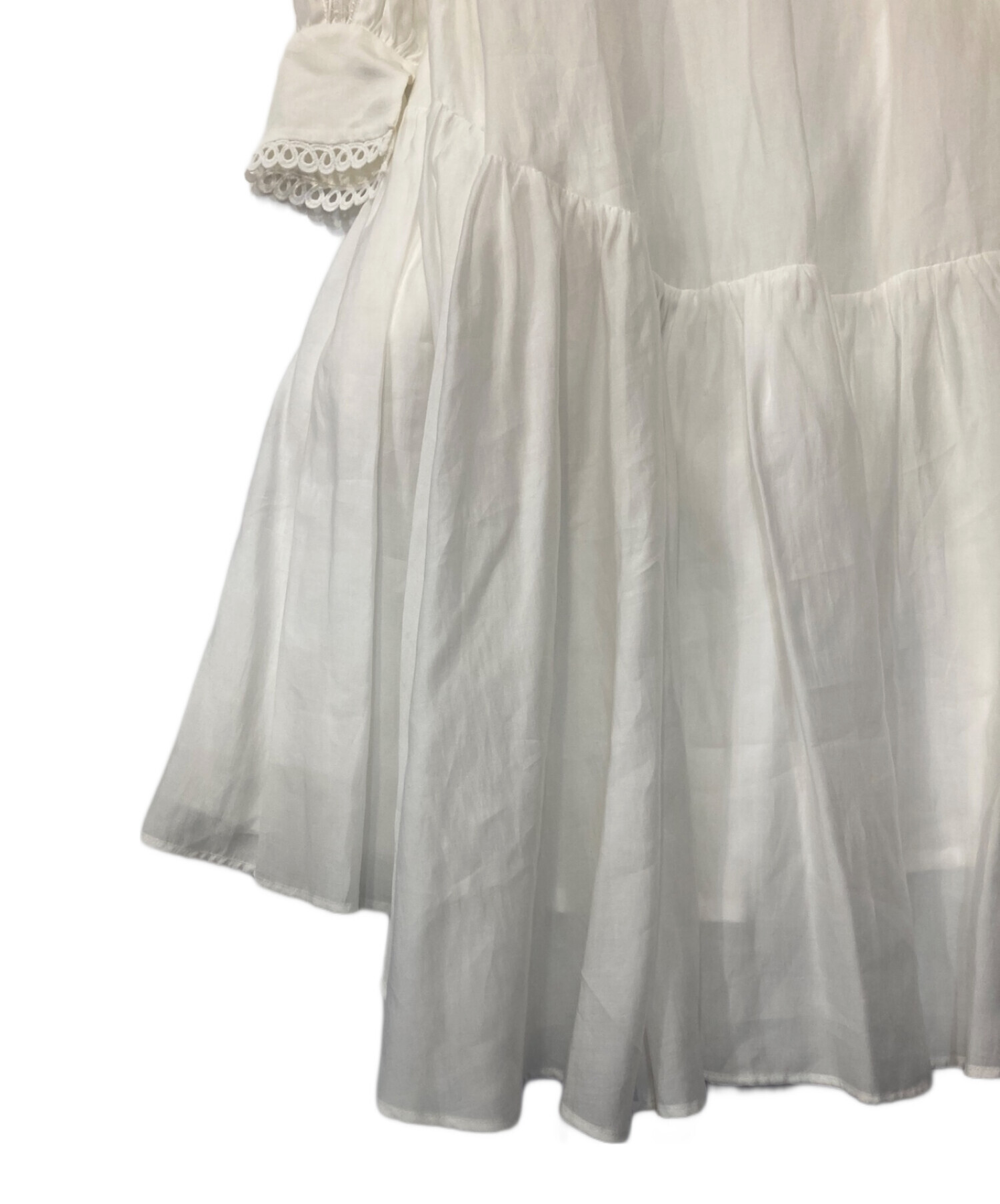 中古・古着通販】Estella.K (エステラケー) 長袖ワンピース ホワイト 