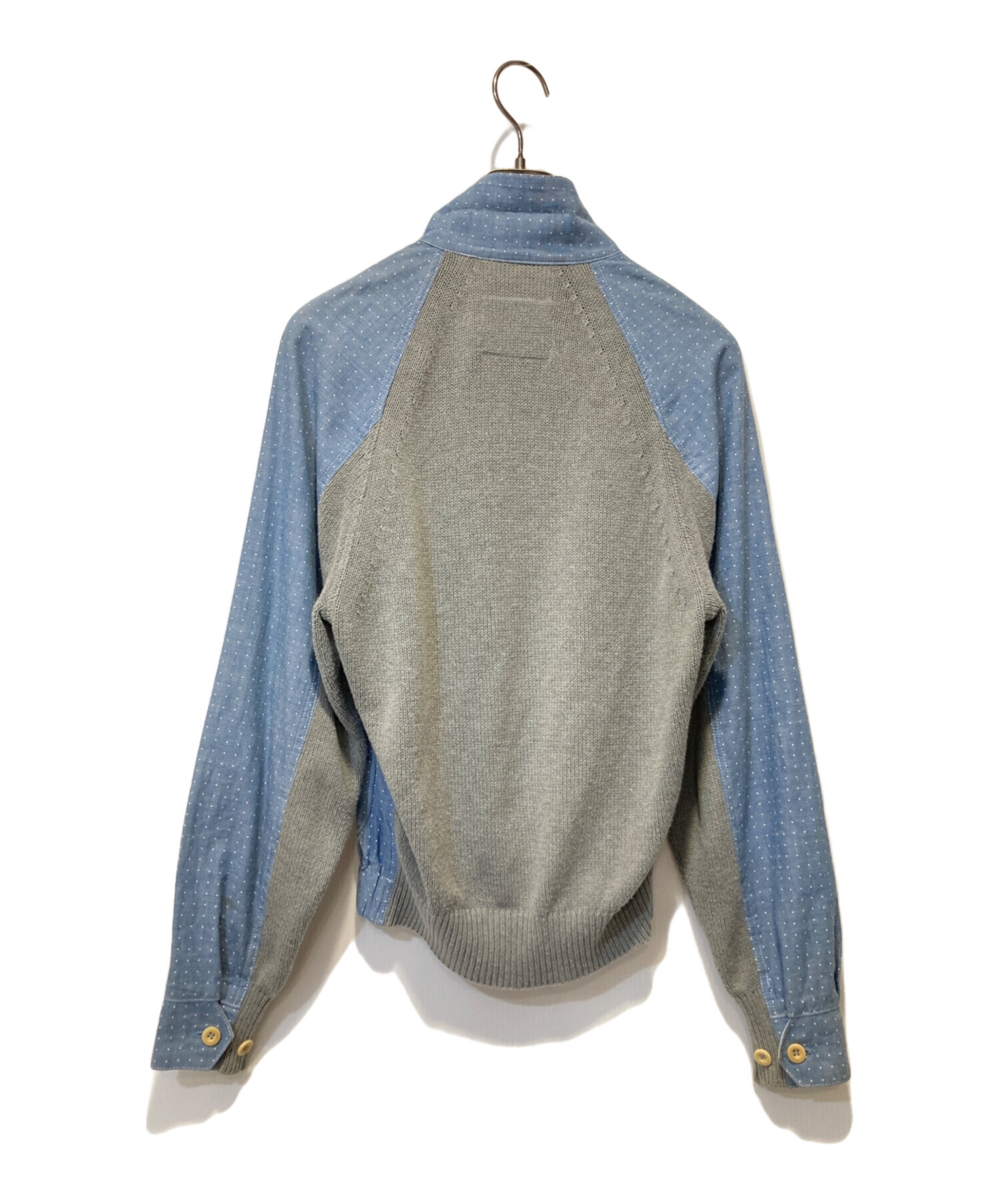 中古・古着通販】sacai (サカイ) ニット切り替え ブルゾン ブルー 