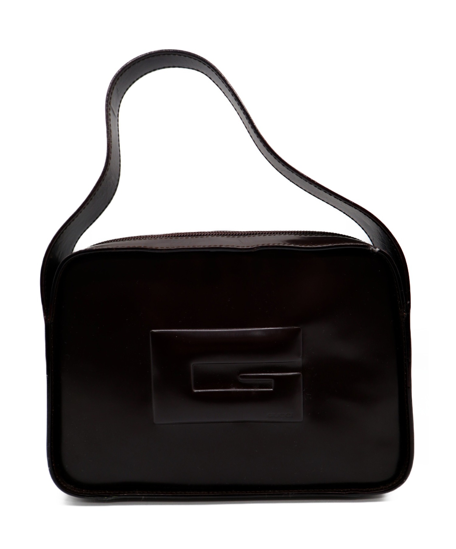 中古・古着通販】GUCCI (グッチ) Gマークハンドバッグ ブラック 