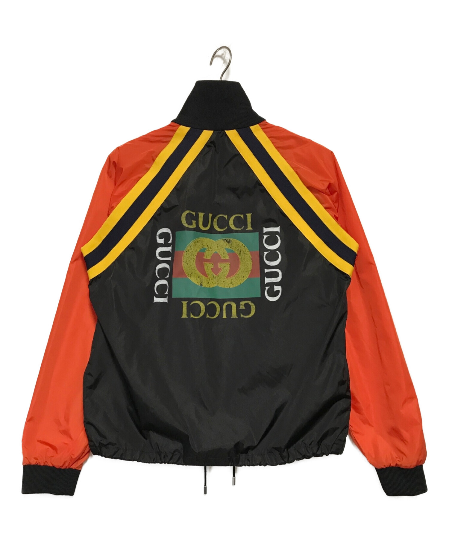 GUCCI (グッチ) ビンテージロゴナイロントラックジャケット オレンジ×ブラック サイズ:SIZE 46
