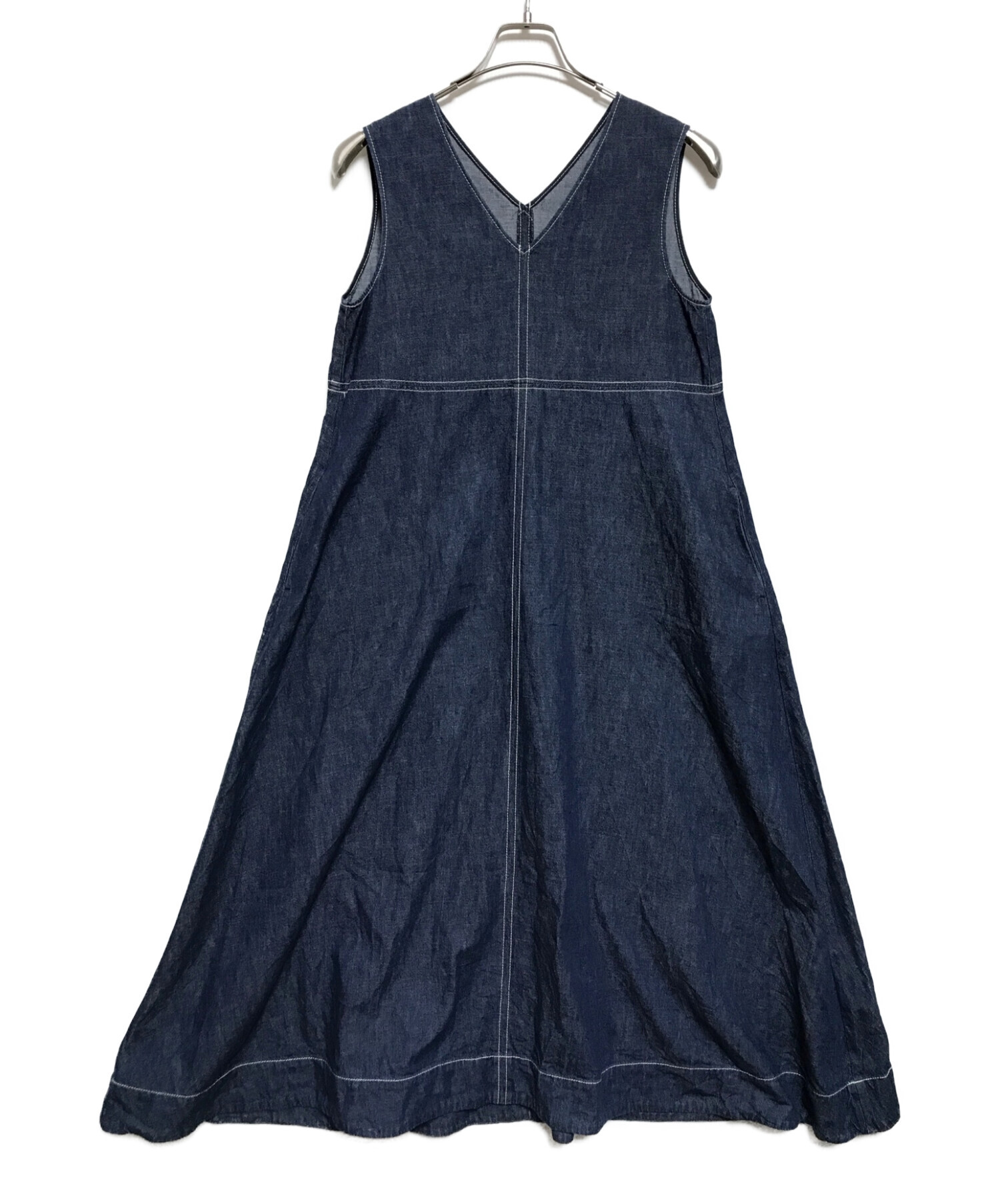 Spick and Span (スピックアンドスパン) テントライン Vネックワンピース インディゴ サイズ:-(下記参照)