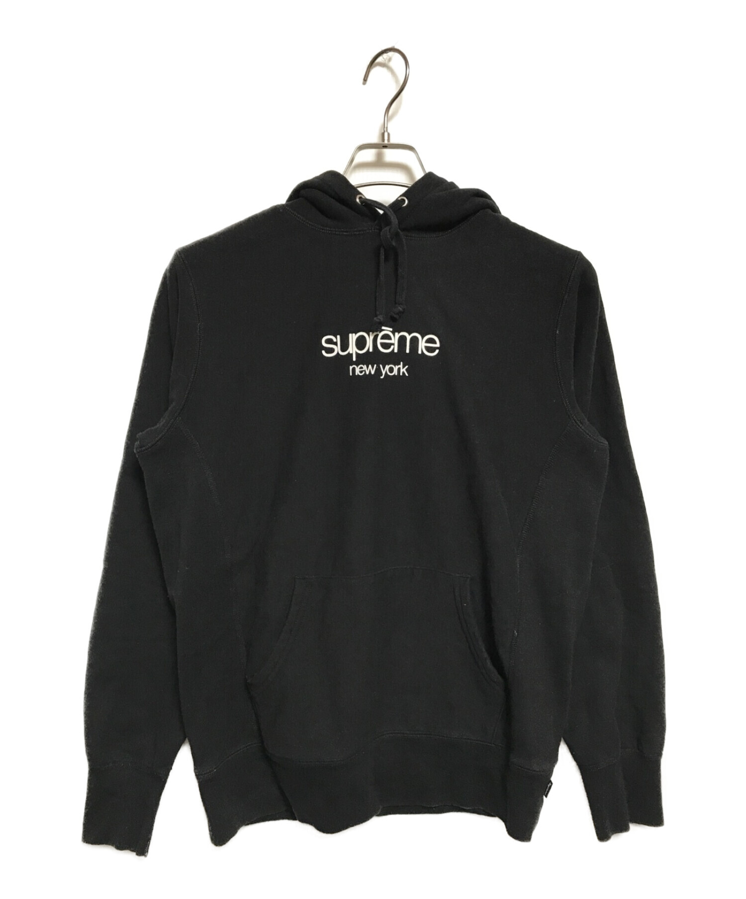 Supreme (シュプリーム) Classic Logo Hooded Sweatshirt ブラック サイズ:Ｓ