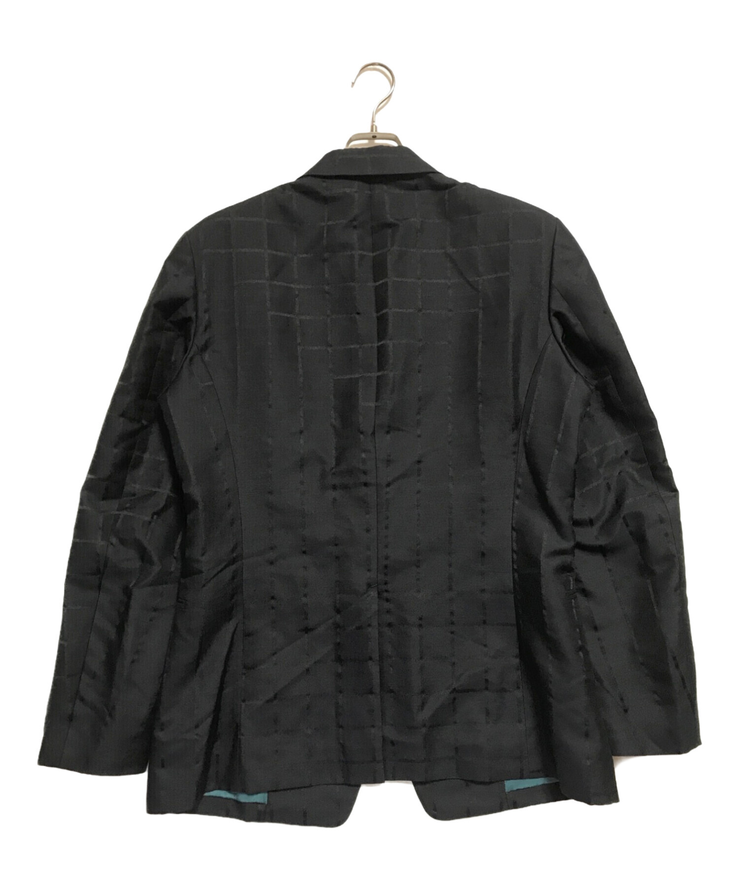 ISSEY MIYAKE MEN (イッセイミヤケメン) ウィンドペーンチェックデザインテーラードジャケット ネイビー×ブラック サイズ:SIZE  3(下記参照)