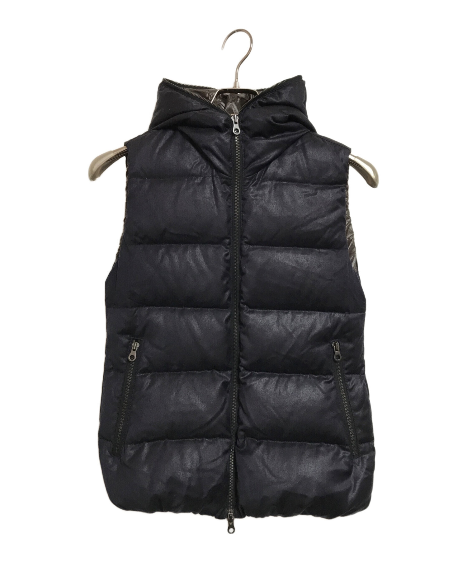 DUVETICA ネイビー ダウンベスト フード付き DUVETICA ダウンベスト