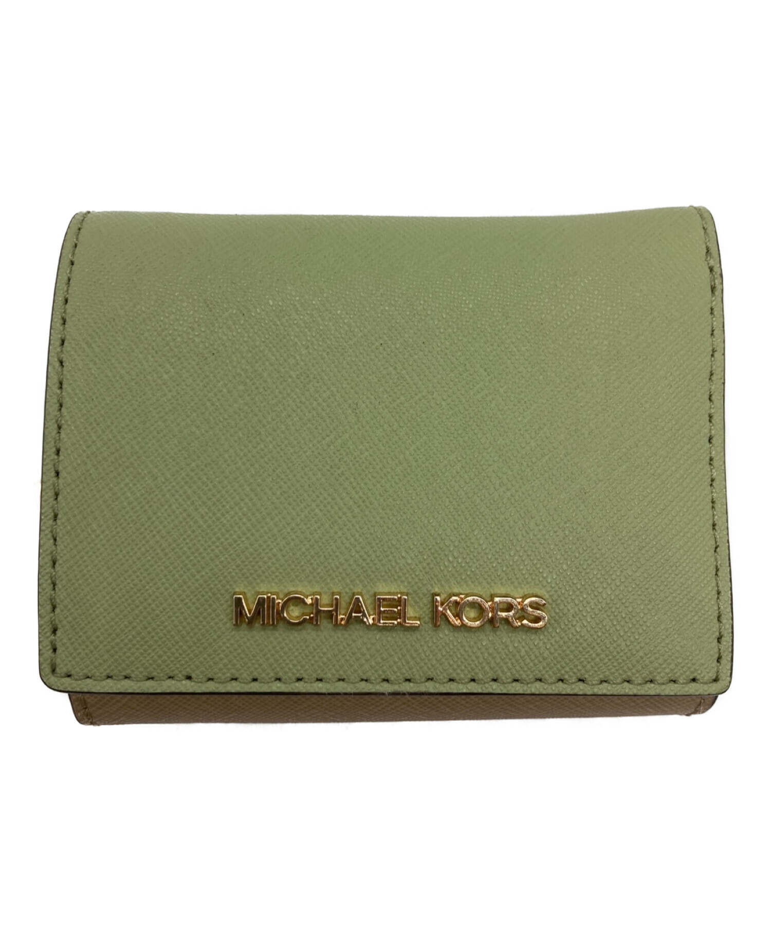 新品☆MICHAEL KORS モスグリーン レザー 折り財布コインケース 新品☆MICHAEL KORS モスグリーン レザー 折り財布コインケース