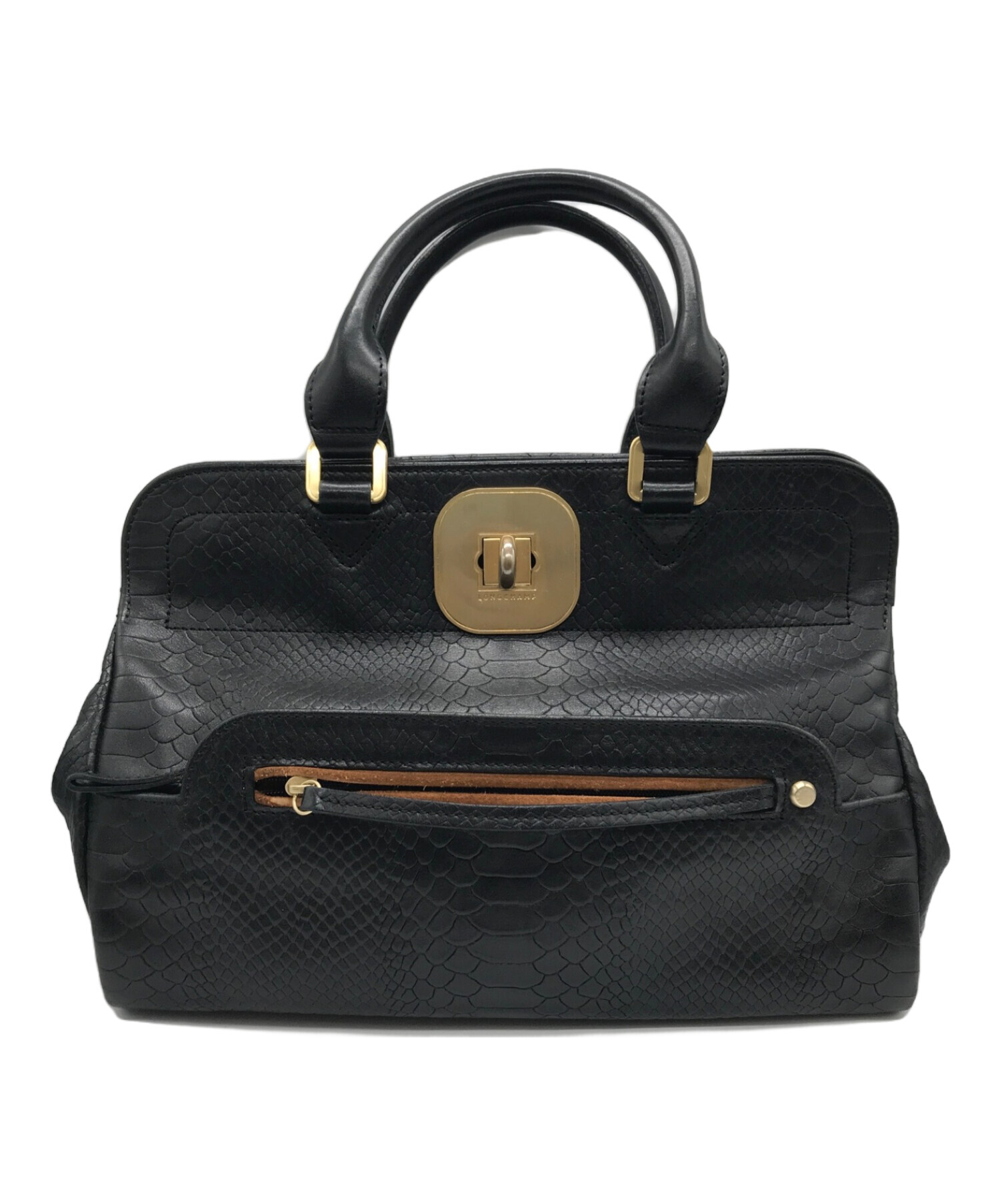 中古・古着通販】LONGCHAMP (ロンシャン) 2WAYレザーバッグ ブラック  