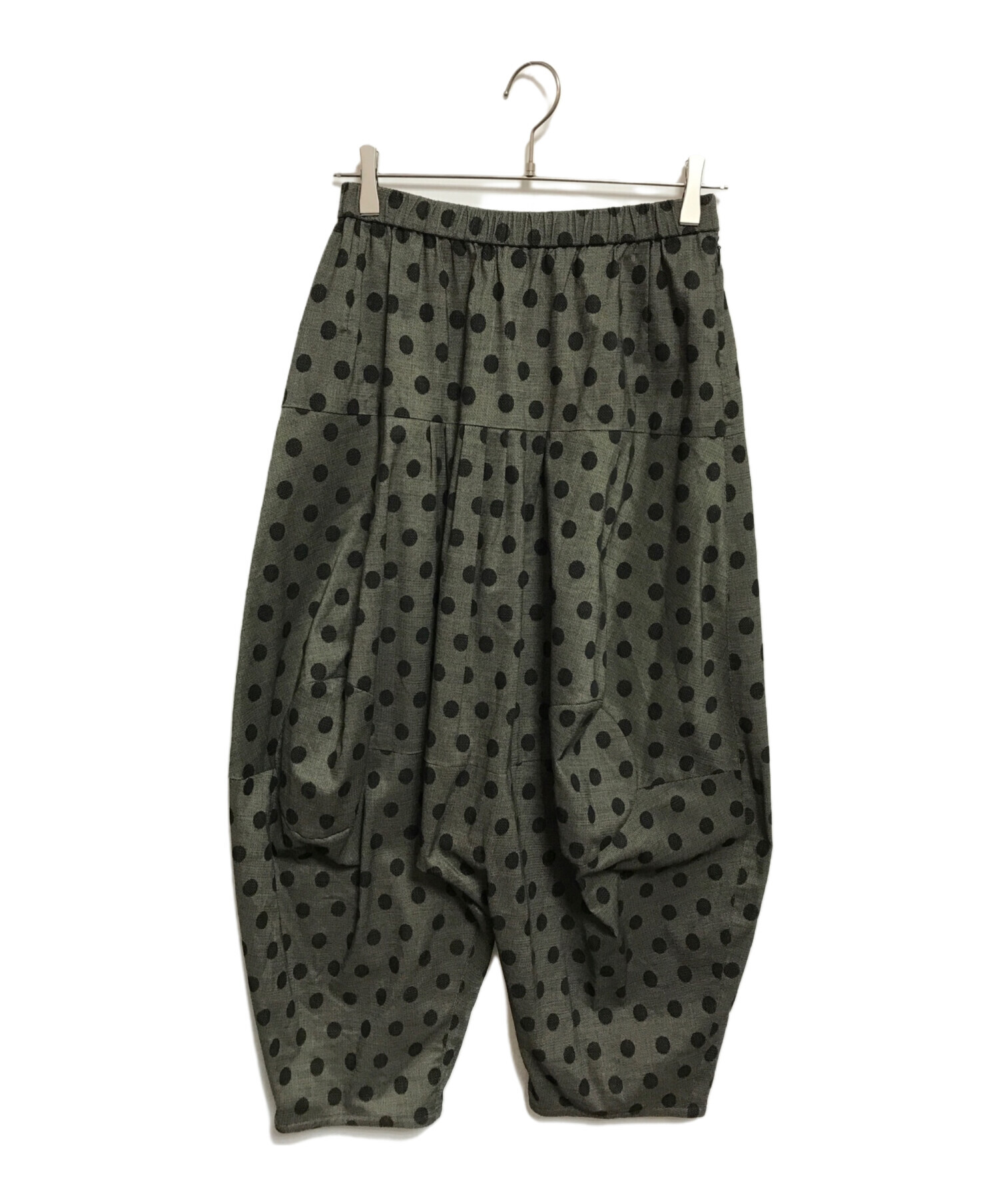 中古・古着通販】慈雨 (ジウ) 水玉サルエルパンツ ベージュ×ブラック 