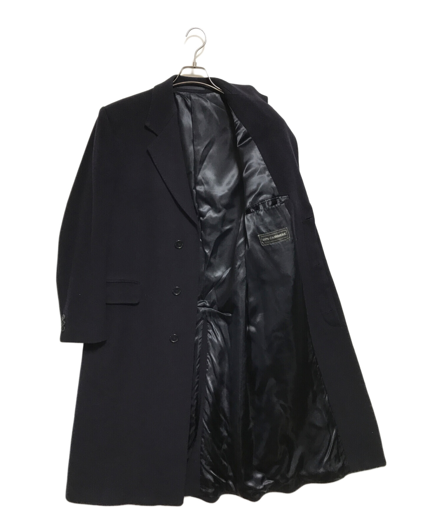 中古・古着通販】harods (ハロッズ) カシミヤコート ネイビー サイズ 