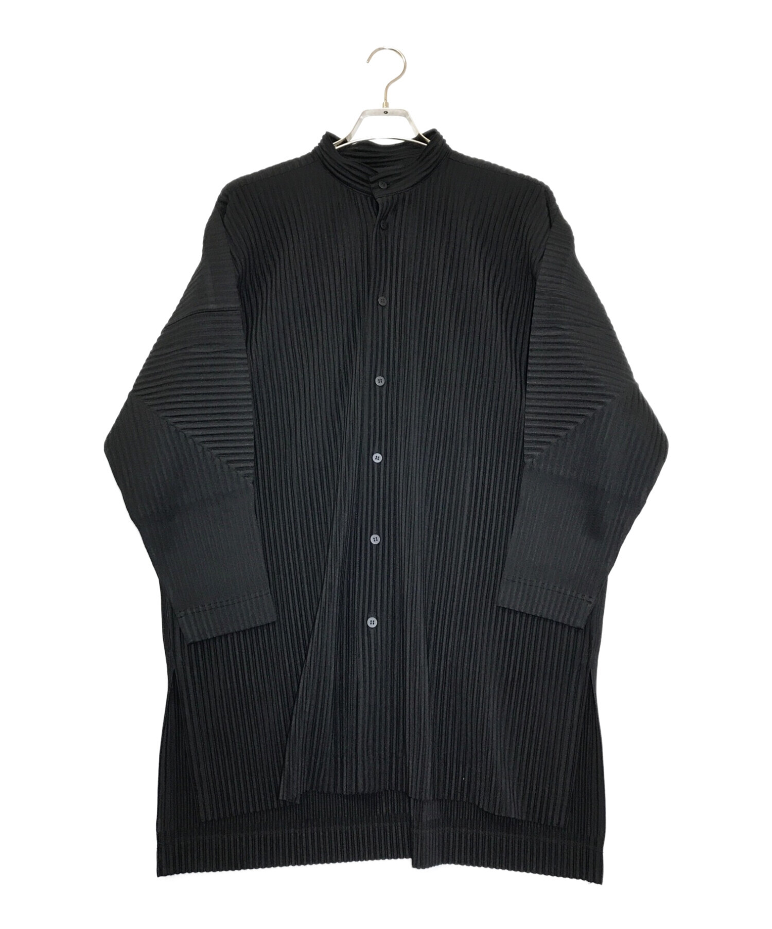 HOMME PLISSE ISSEY MIYAKE (オムプリッセ イッセイミヤケ) プリーツシャツ ブラック サイズ:2