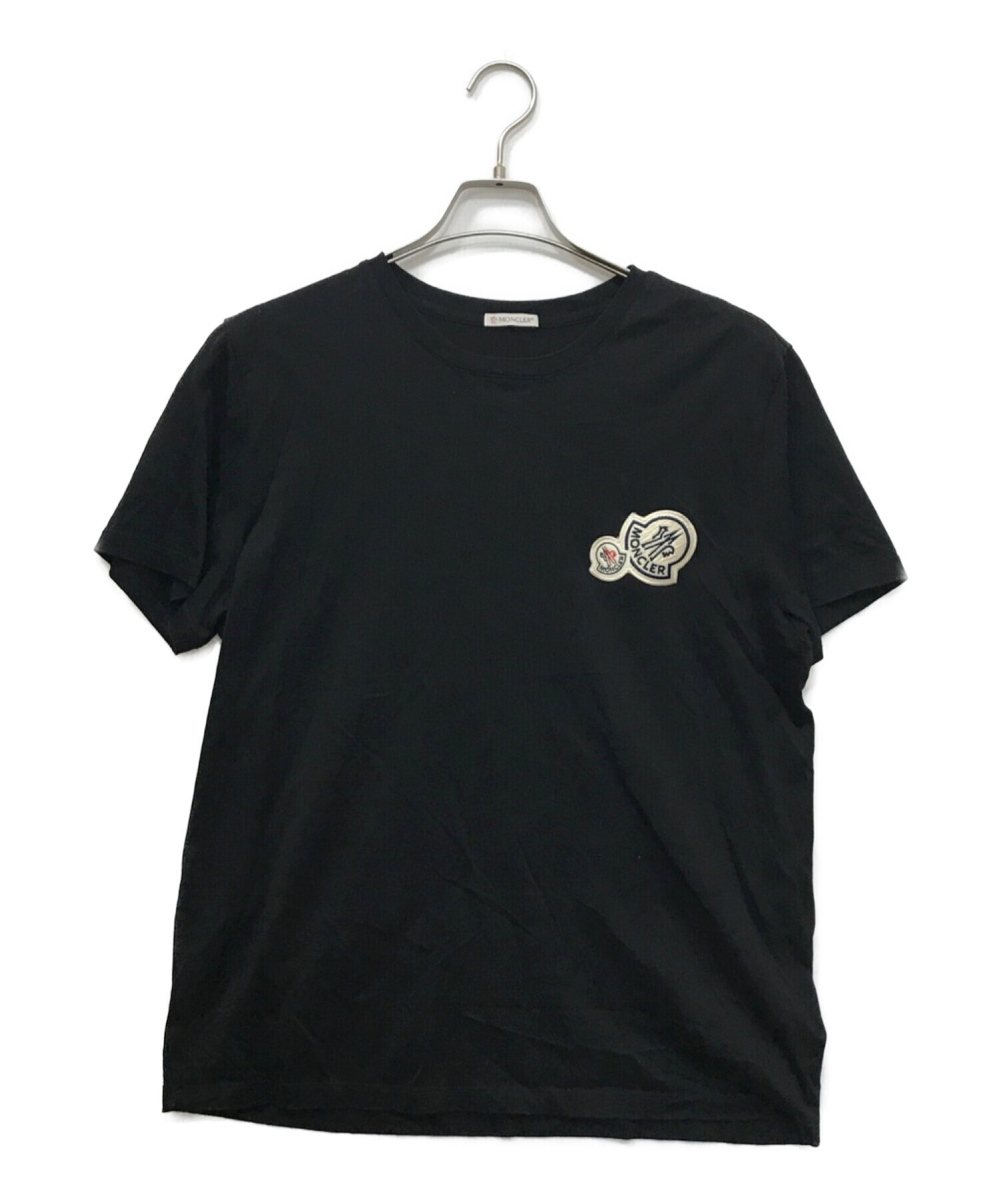 MONCLER (モンクレール) 2連ロゴワッペンTシャツ ブラック サイズ:L