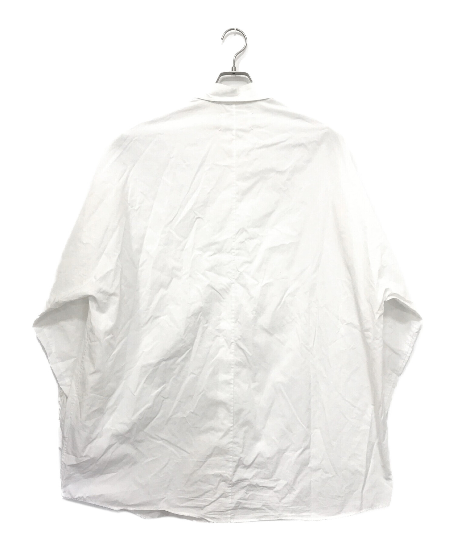 レア/メゾンマルジェラ×H\u0026am/コラボ/オーバーサイズ中綿レザーシャツ/白/L売り切れ