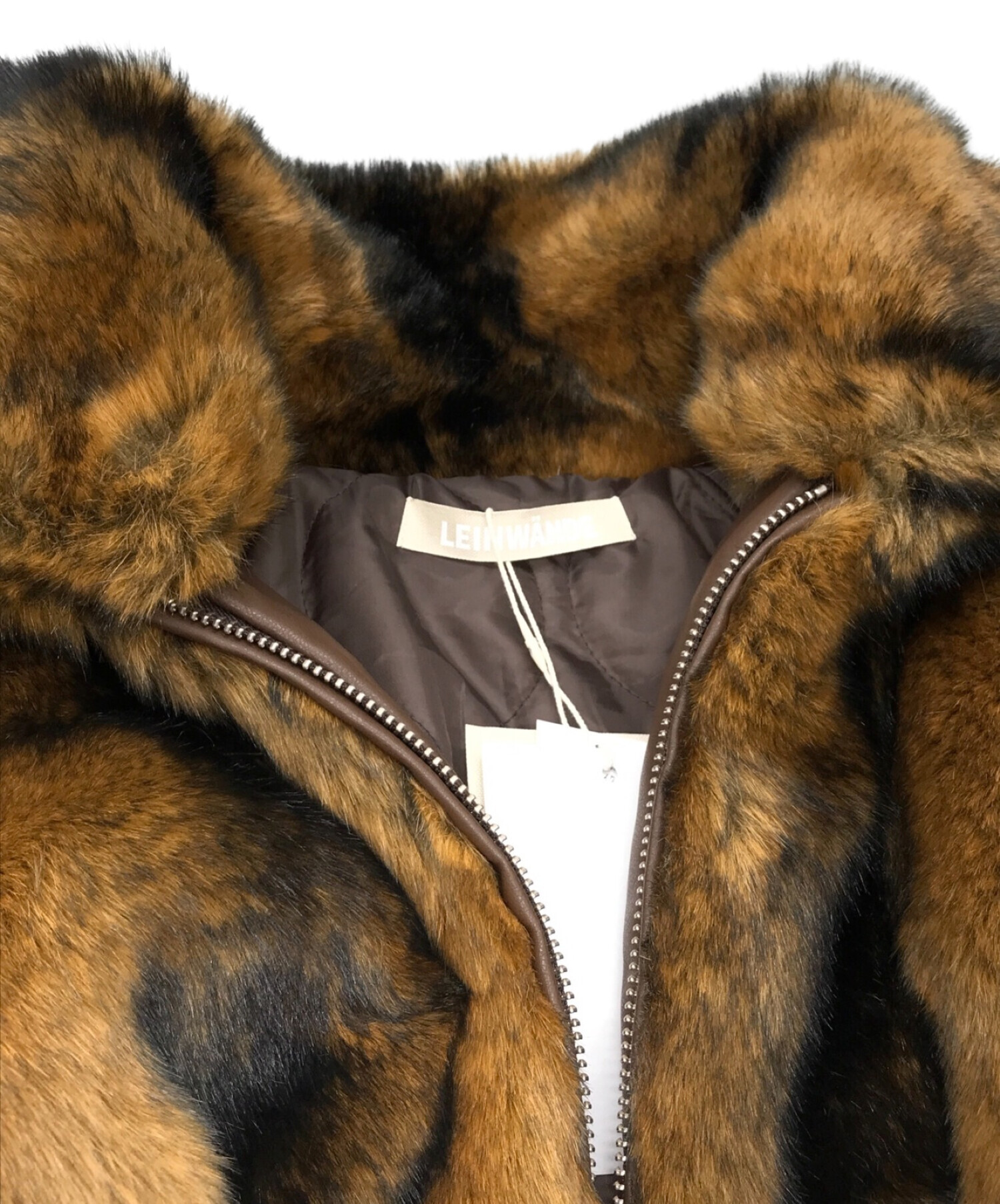 LEINWANDE (ラインヴァンド) Mama's Faux-fur Jacket ブラウン サイズ:FREE 未使用品