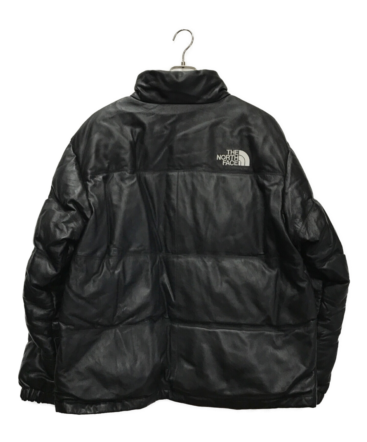 SUPREME (シュプリーム) THE NORTH FACE (ザノースフェイス) Leather Nuptse Jacket ブラック サイズ:XL
