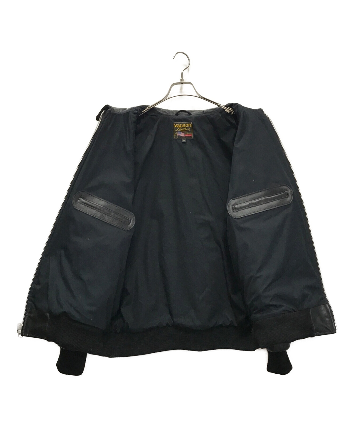 Supreme×VANSON (シュプリーム×バンソン) Leathers Ghost Rider Jacket ブラック サイズ:XL