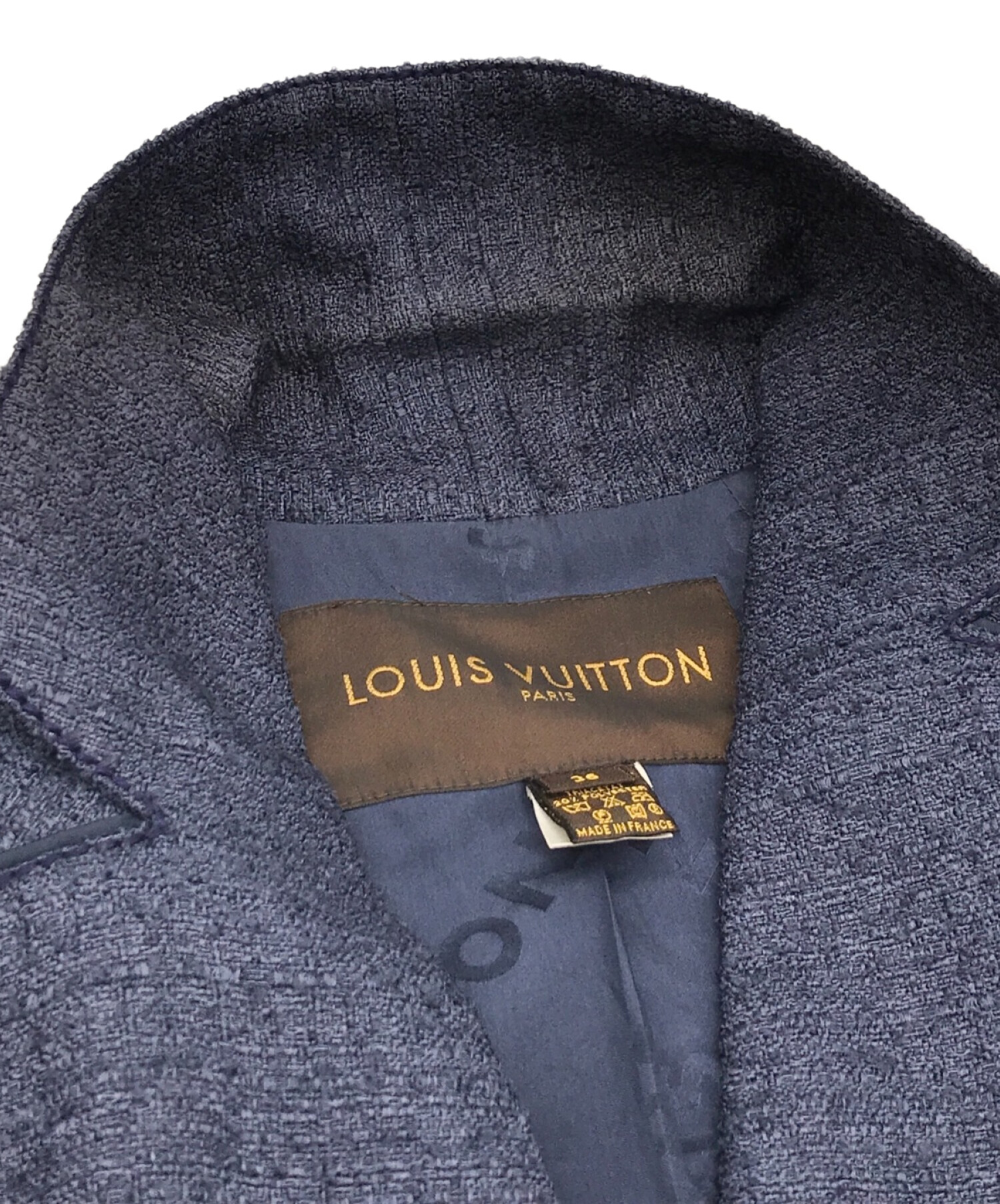 LOUIS VUITTON (ルイ ヴィトン) セットアップスーツ ネイビー サイズ:ジャケット：36/スカート：34
