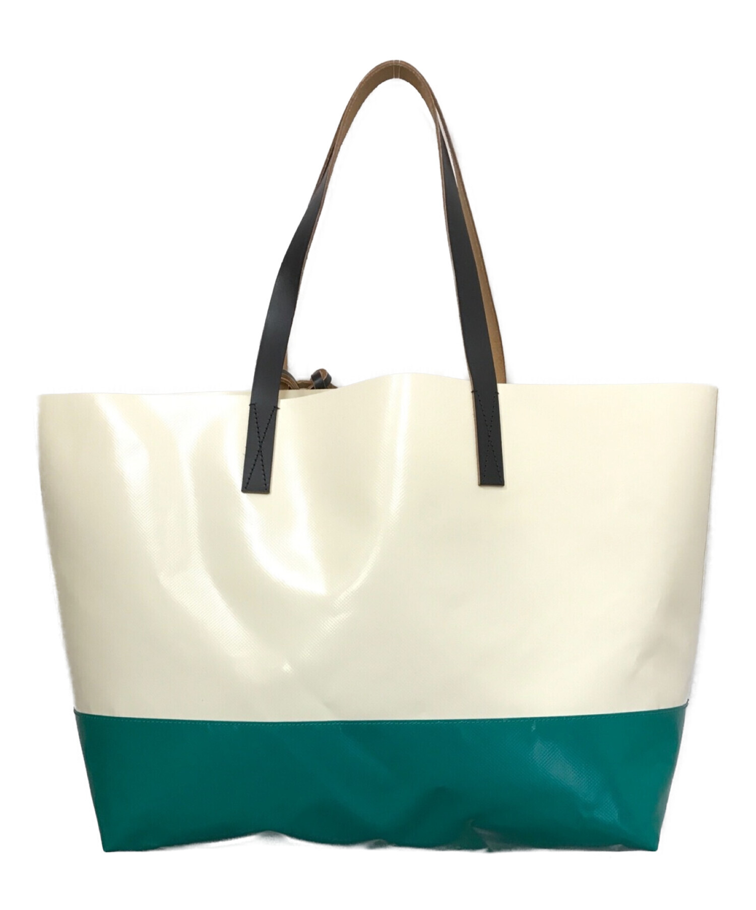 【美品】  MARNI / マルニ | 2020SS | PVC ショッピングバッグ イラスト | ホワイト/グリーン | レディース
