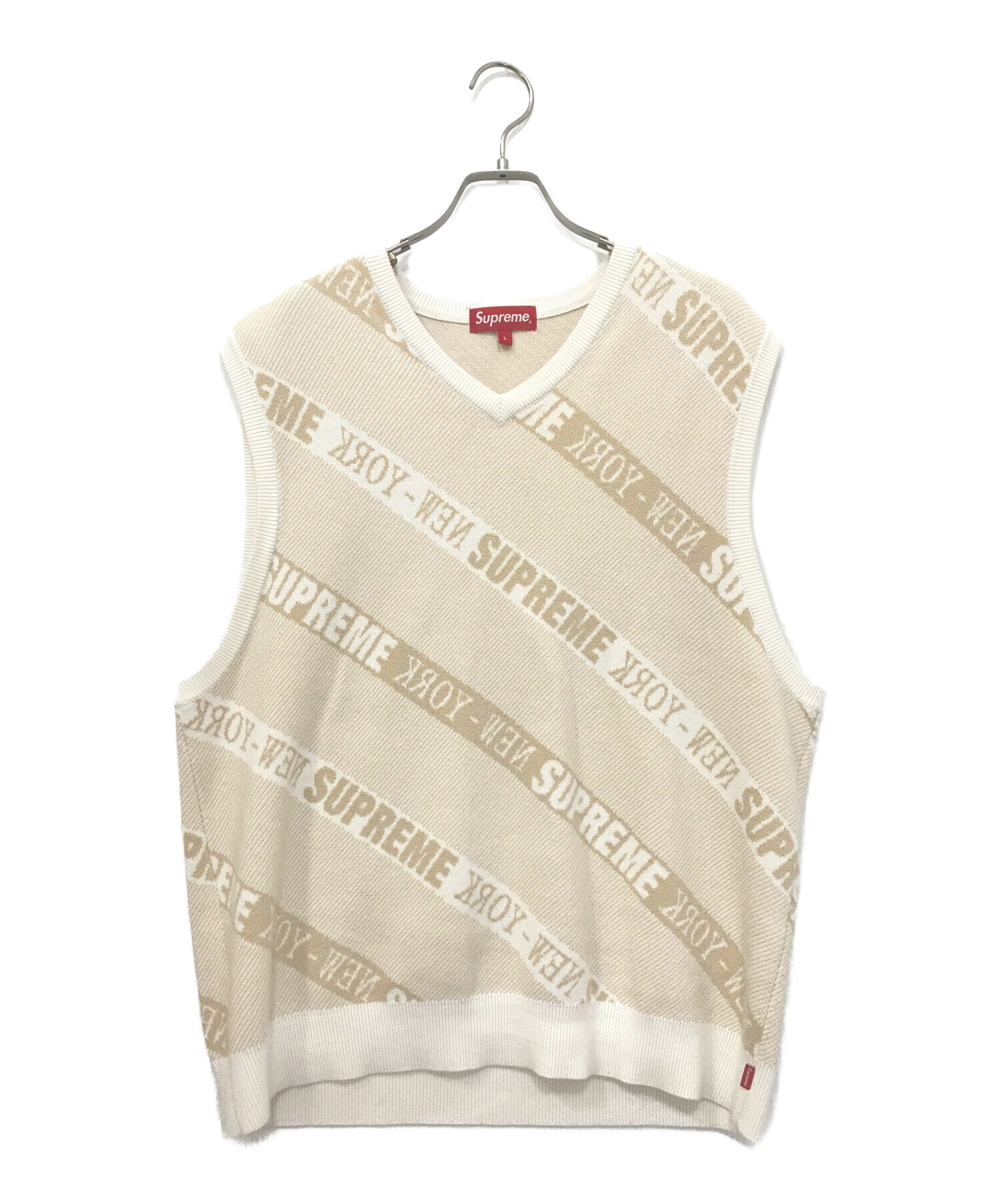 supreme stripe sweater vest L size