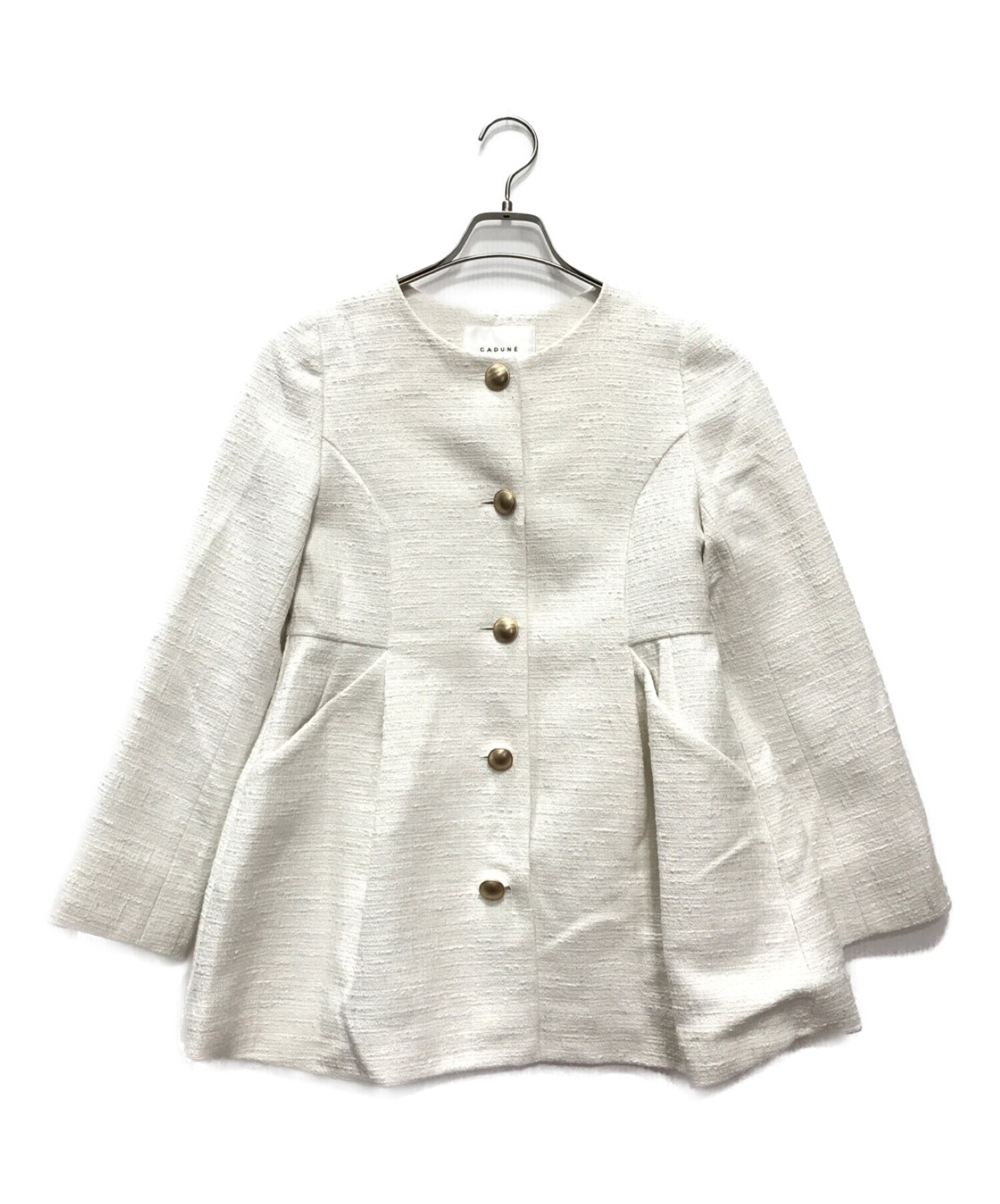 CADUNE (カデュネ) ペプラムジャケット ホワイト サイズ:36 未使用品