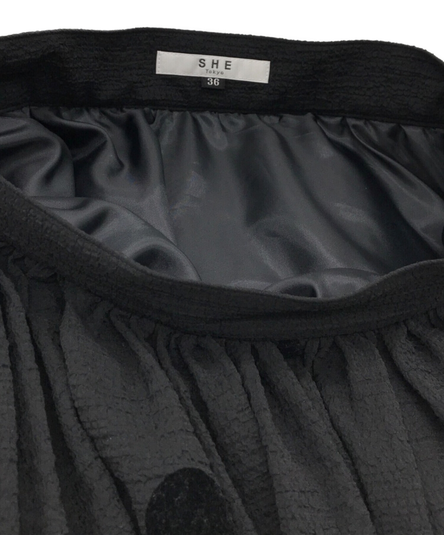 SHE tokyo (シートーキョー) オードリードットスカート ブラック サイズ:36