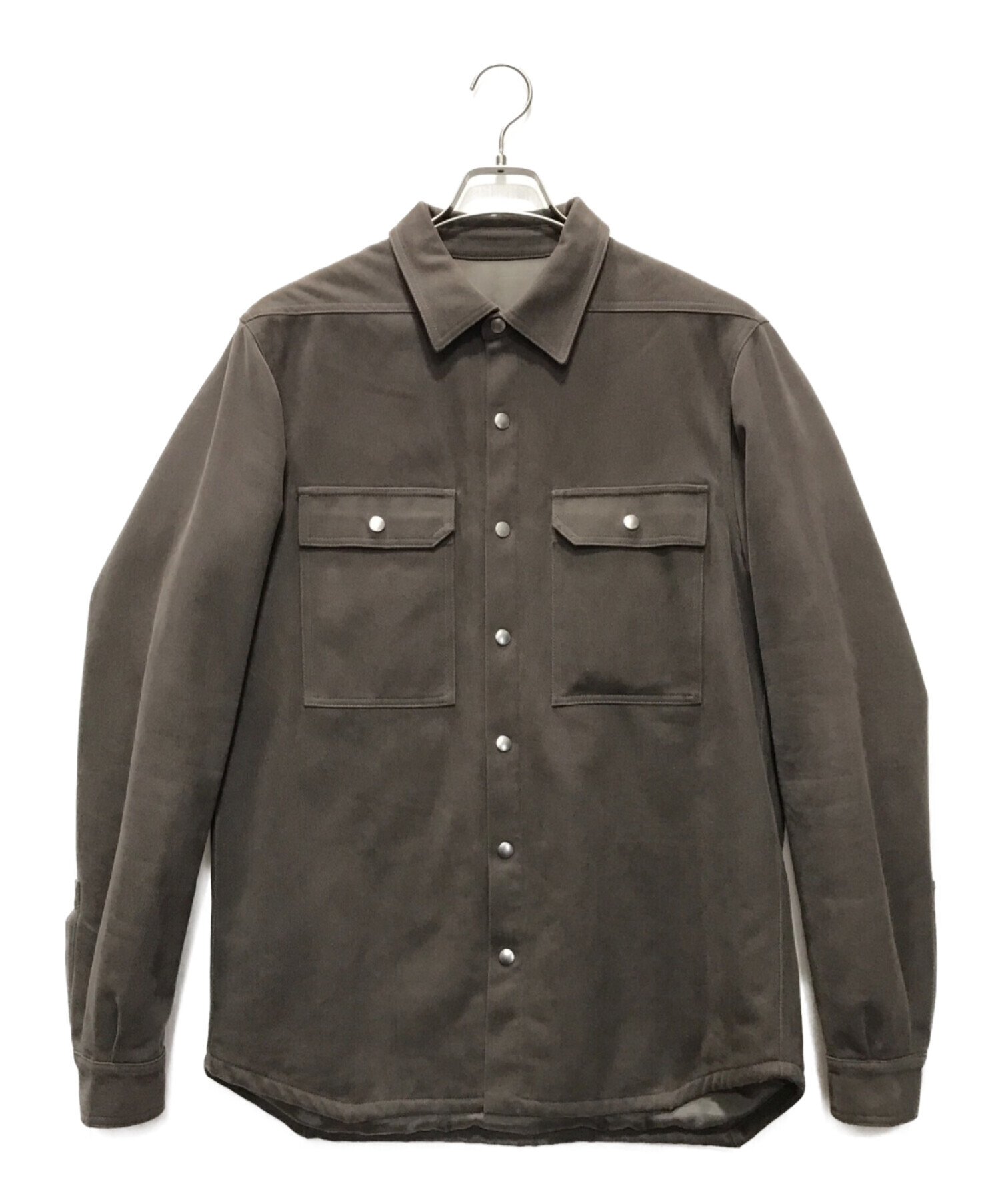 RICK OWENS (リック オウエンス) シャツジャケット ブラウン サイズ:48