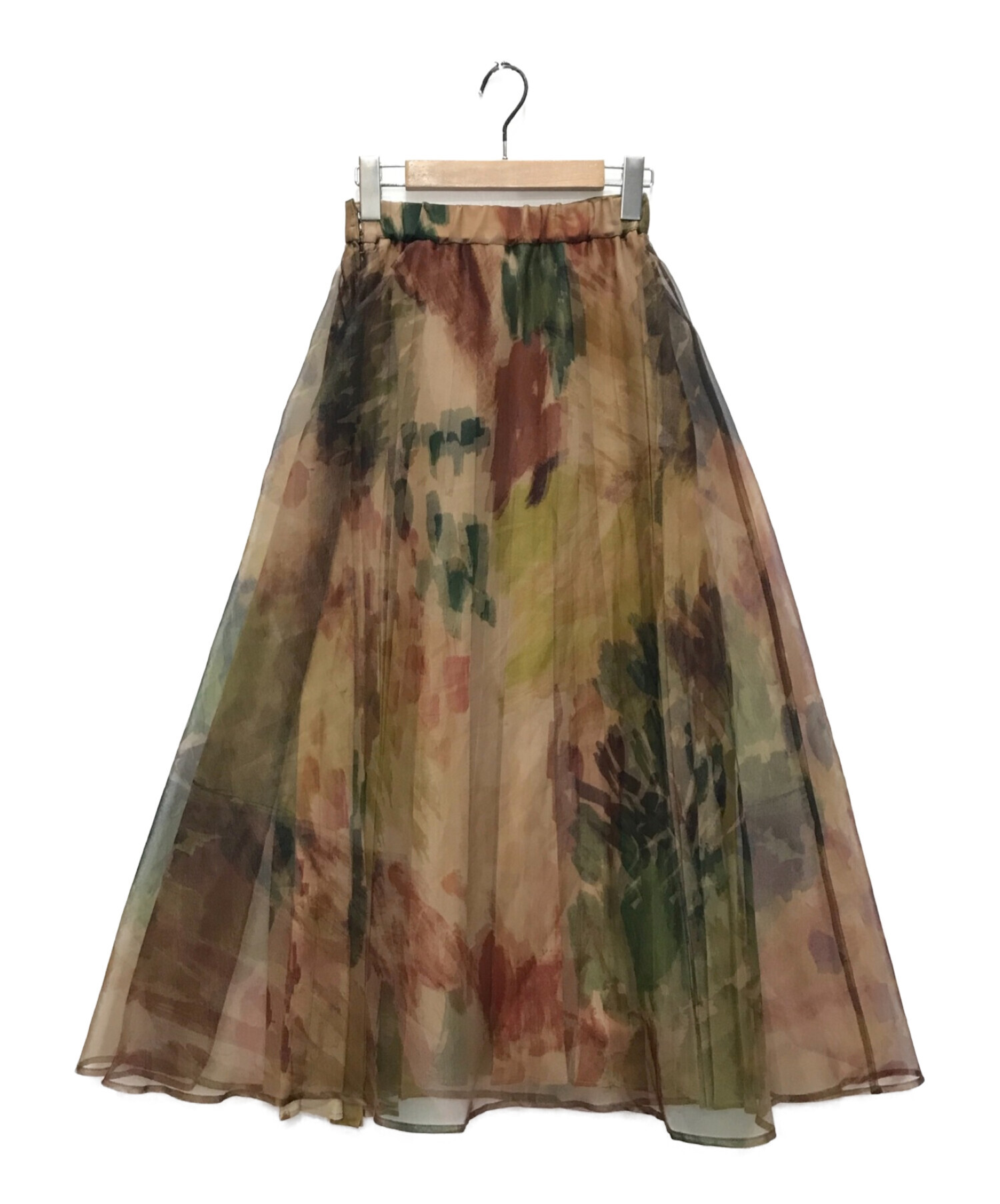 AMERI (アメリ) und willow paint pleats skirt ブラウン サイズ:S