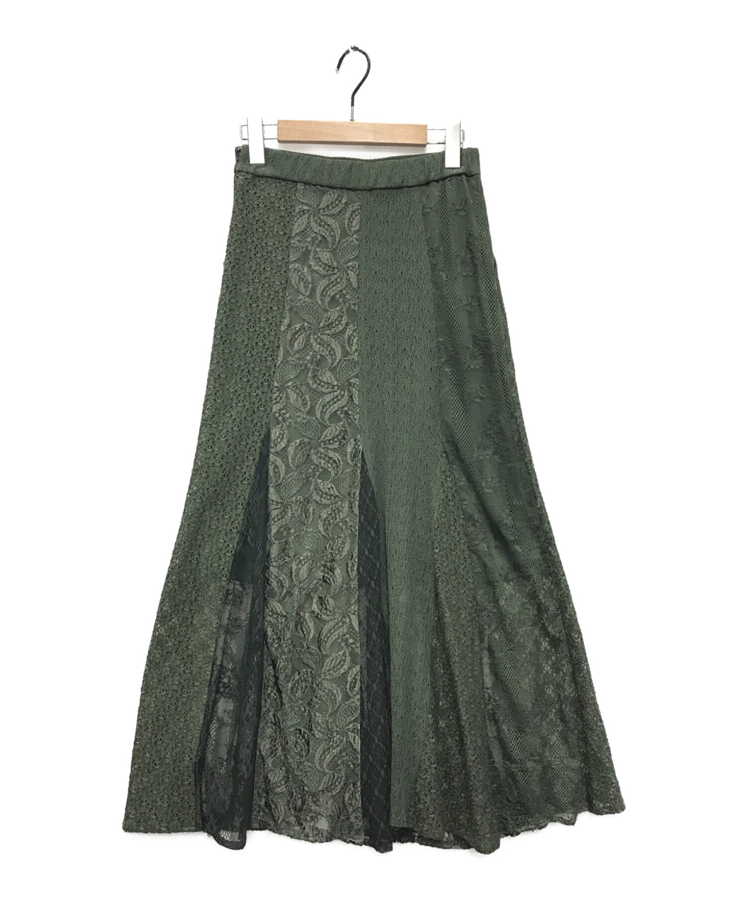 AMERI LIMITED PATCHWORK LACE SKIRTカラーグリーン