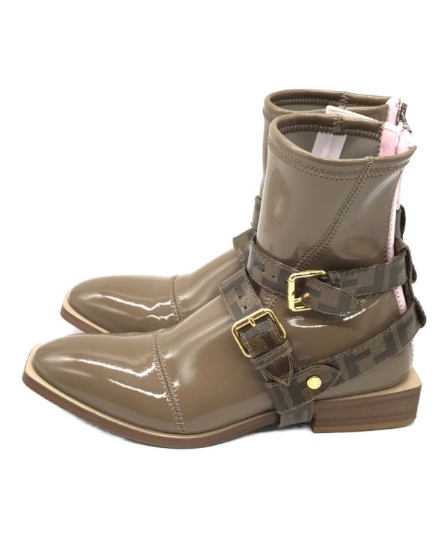 FENDI ストレッチファブリック バイカーブーツ 36