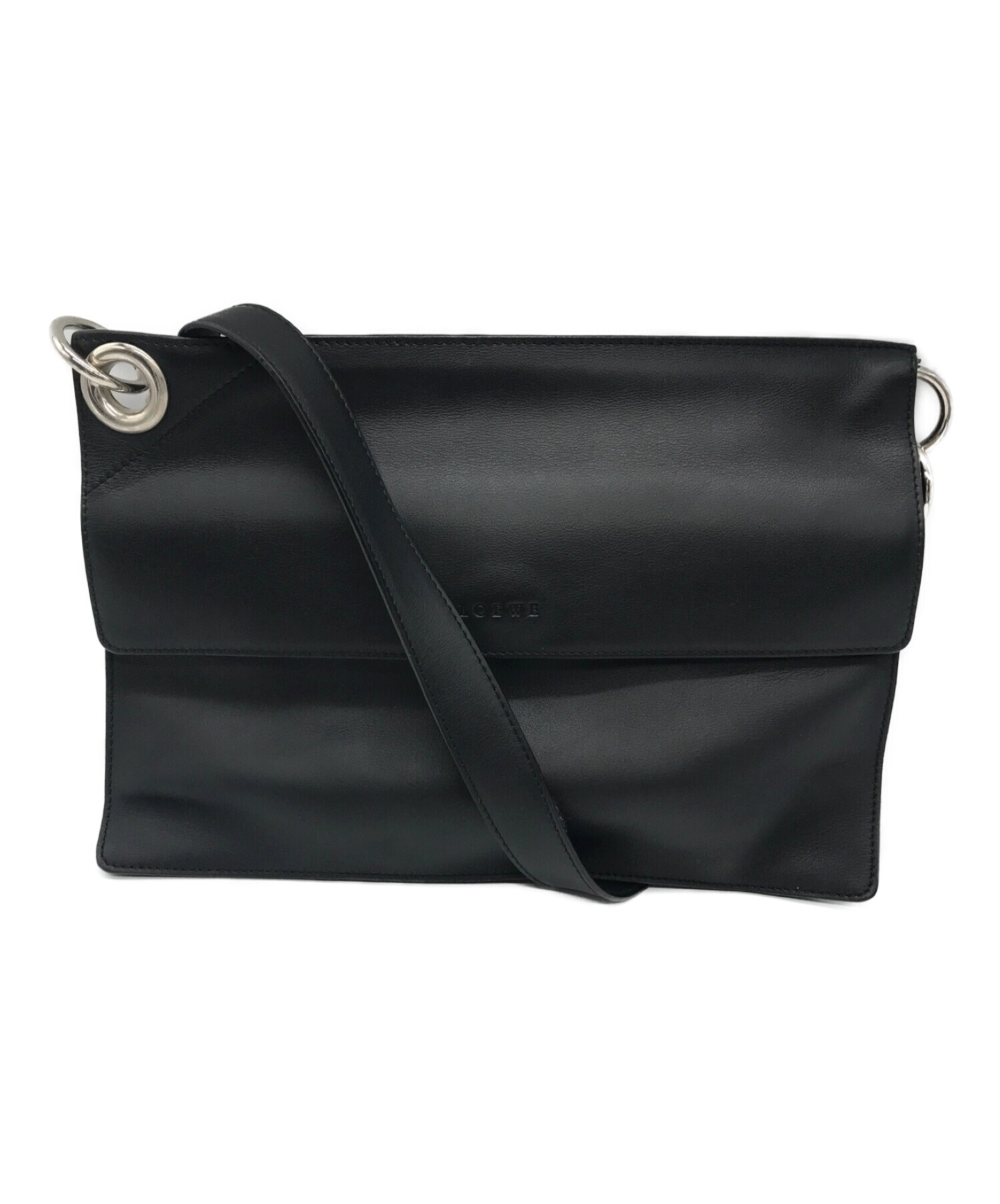 中古・古着通販】LOEWE (ロエベ) ワンショルダーレザーフラップバッグ 