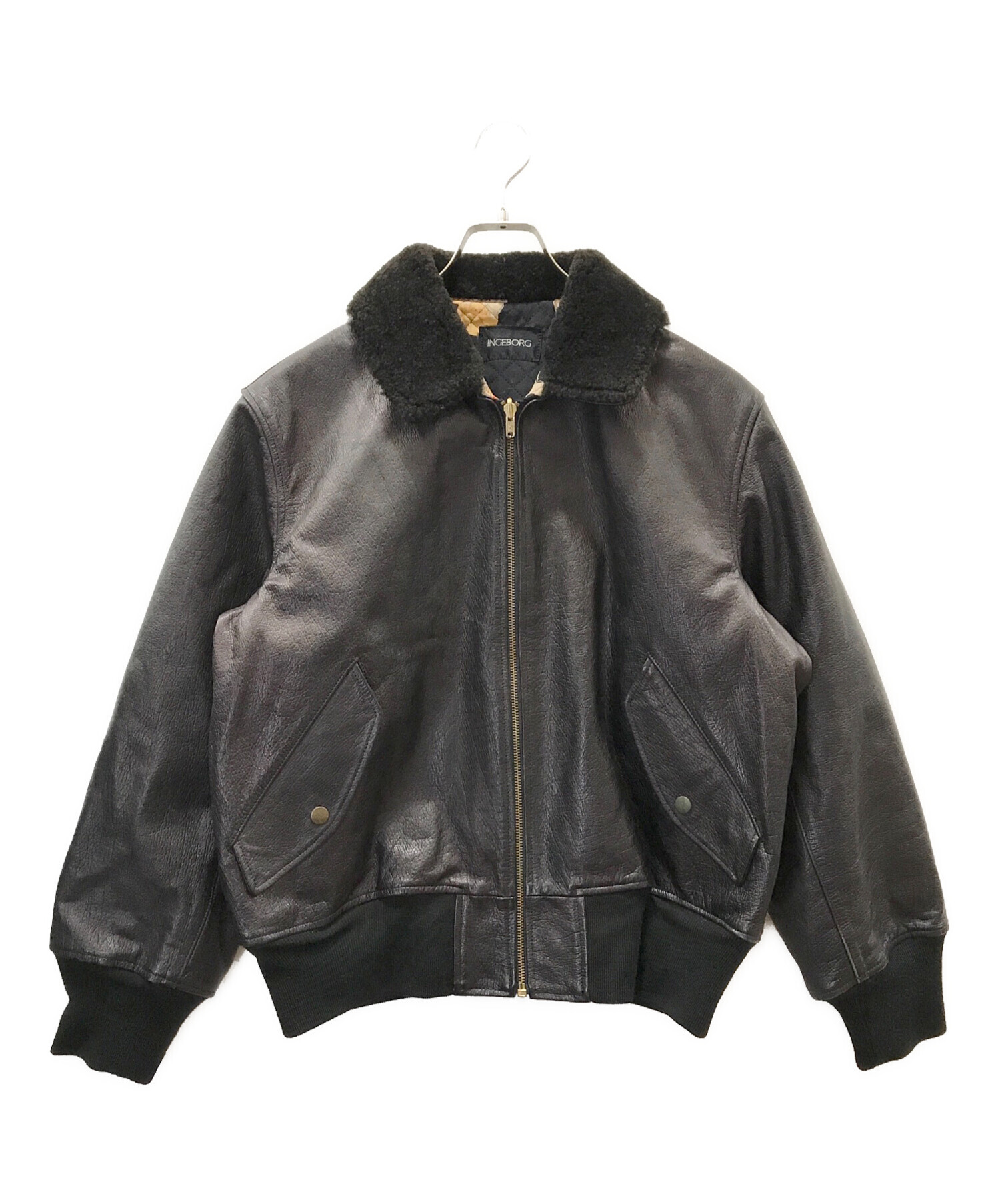 中古・古着通販】INGEBORG (インゲボルグ) レザージャケット ブラック  
